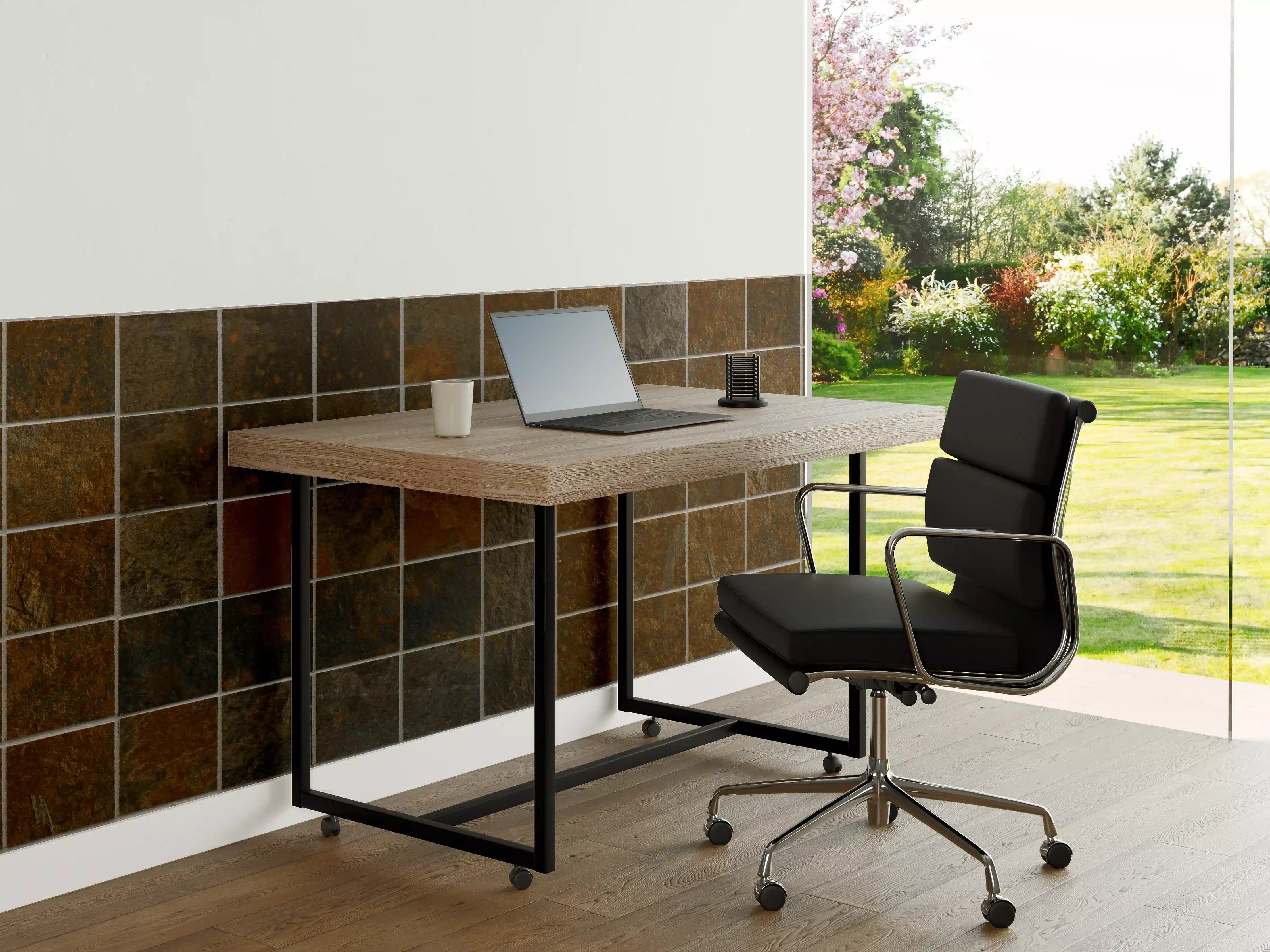Büro Wandgestaltung - Dunkelbraune Vintage Fliesen