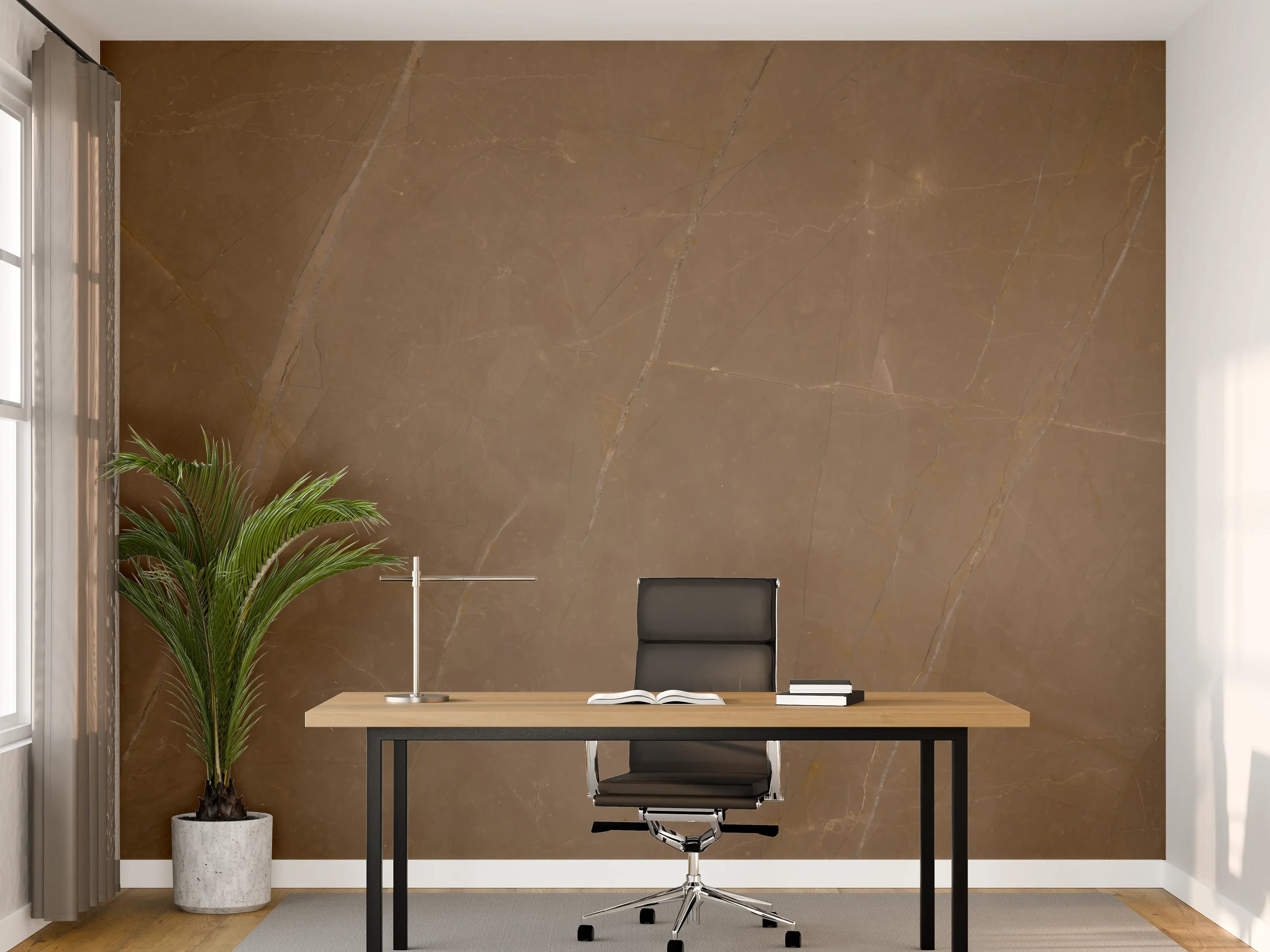 Büro Wandgestaltung - Dunkelbrauner Marmor