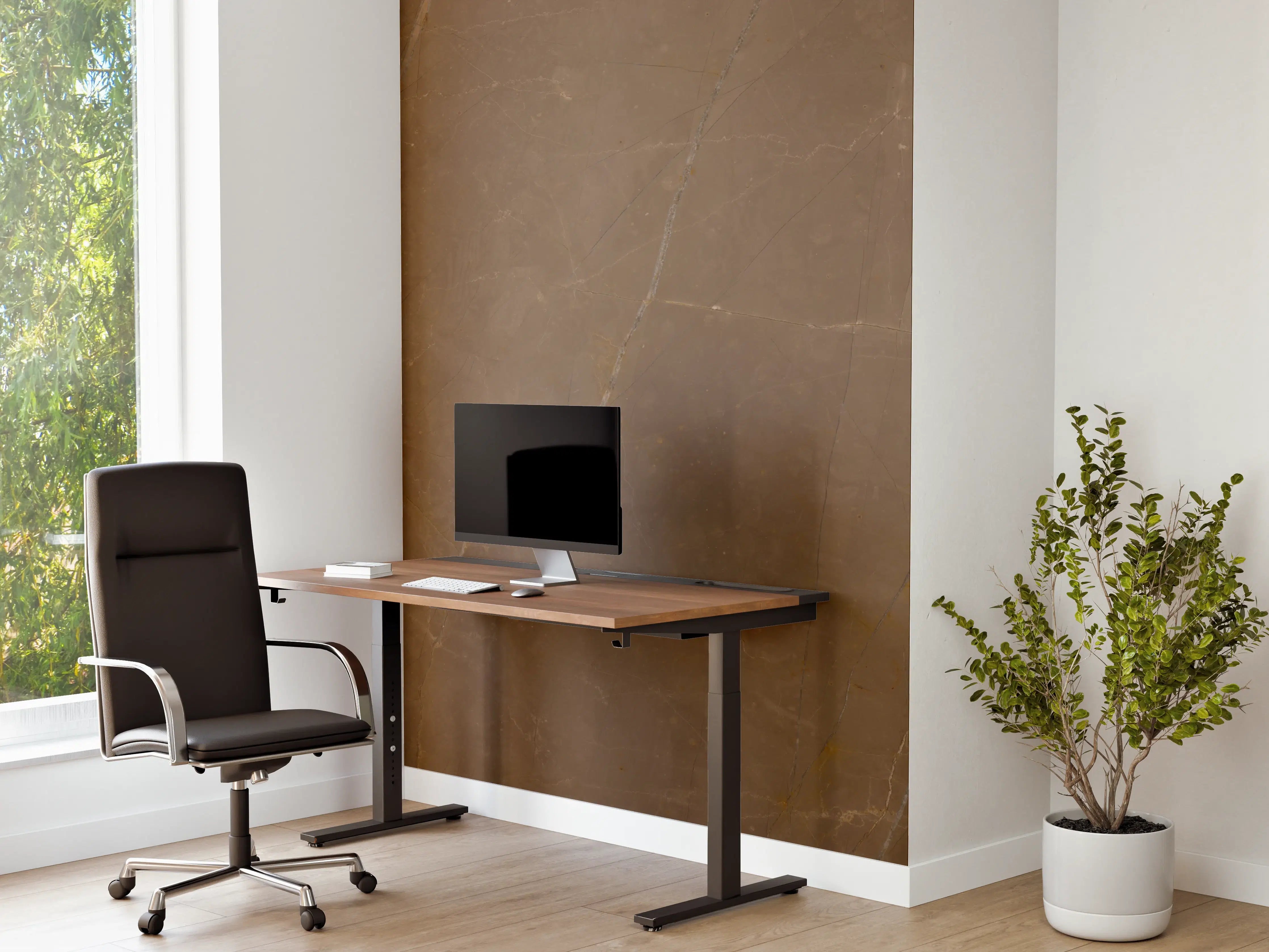 Büro Wandgestaltung - Dunkelbrauner Marmor