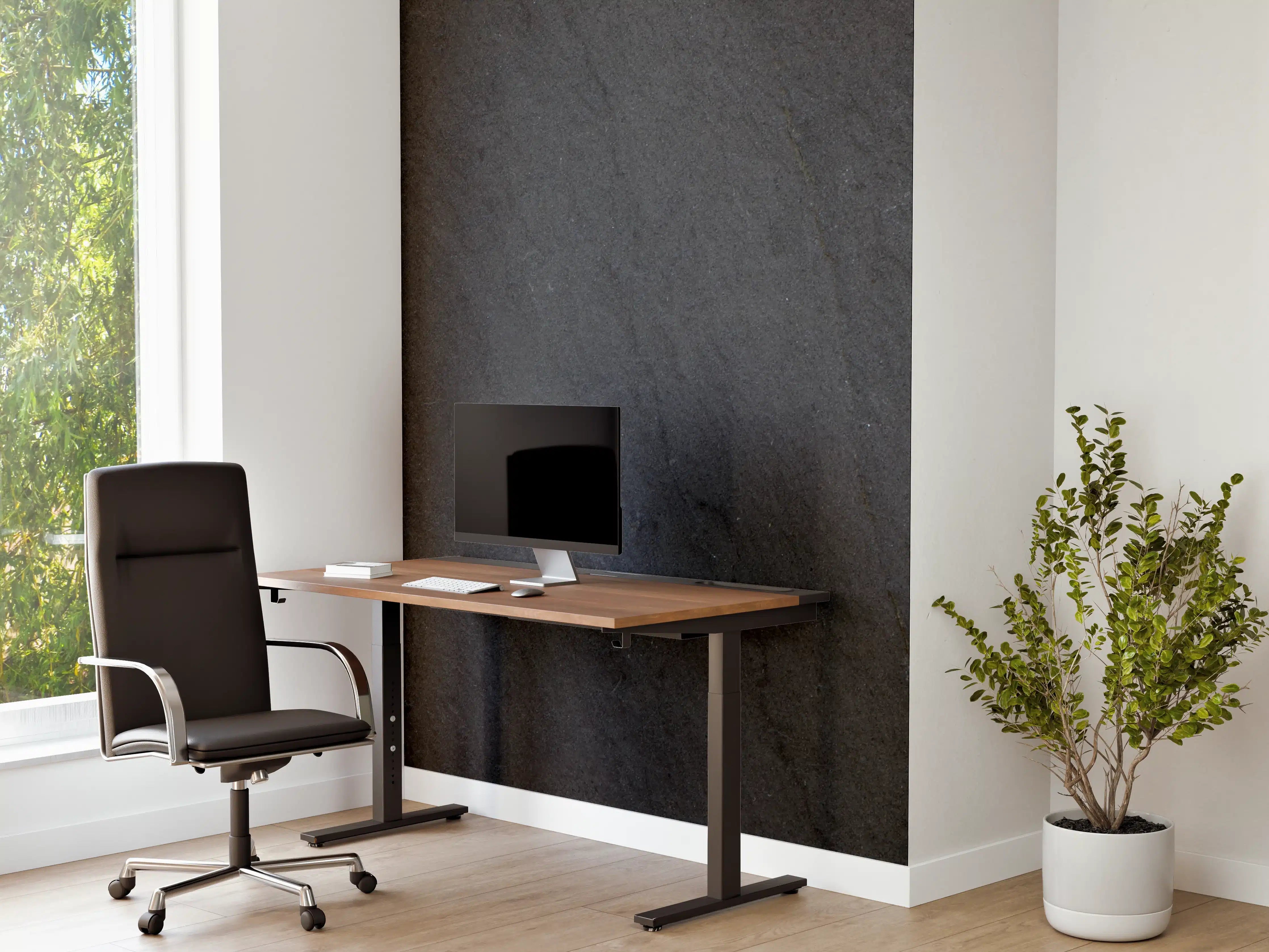 Büro Wandgestaltung - Dunkelgrauer Schiefer