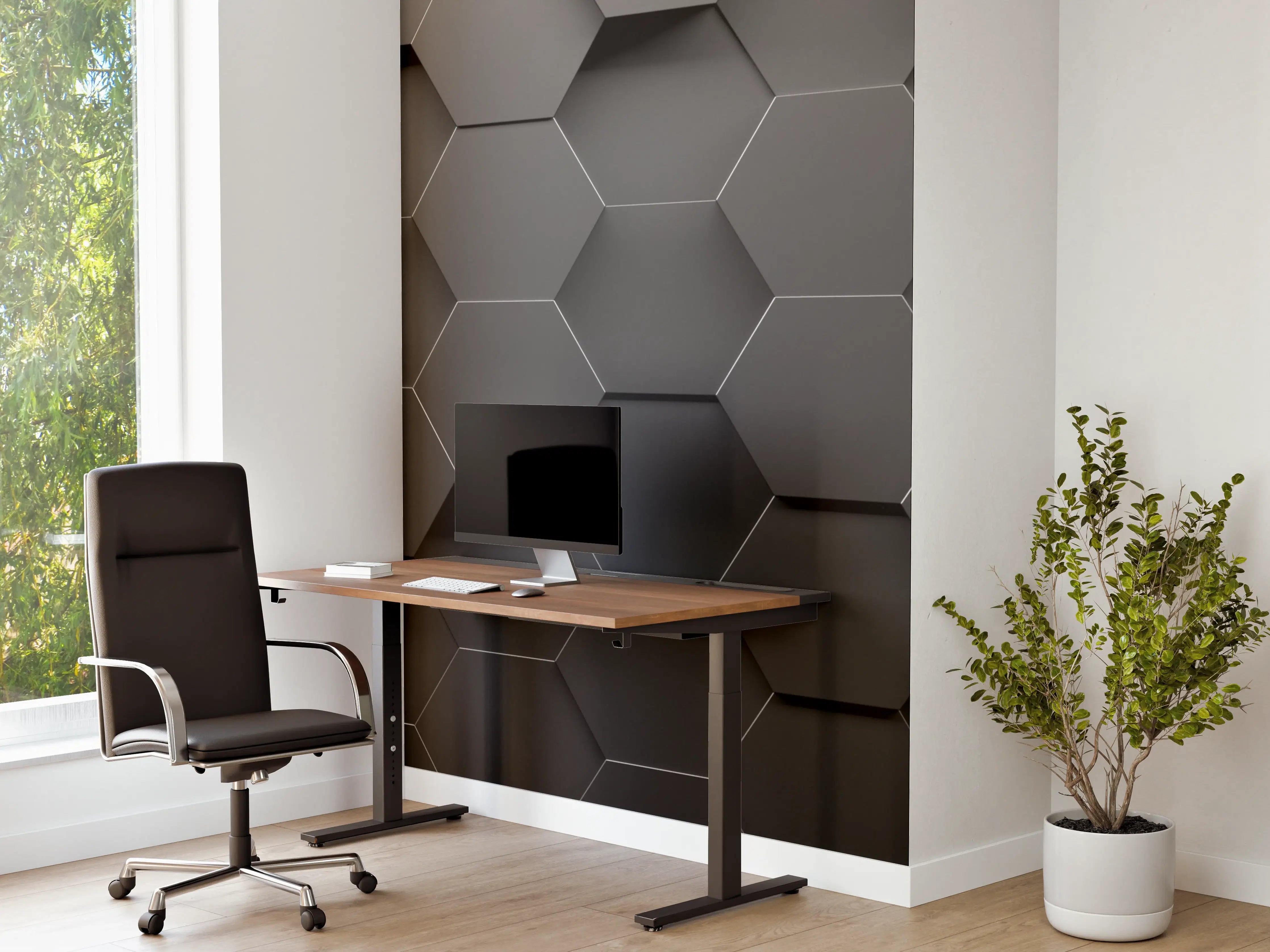 Büro Wandgestaltung - Dunkle Hexagon-Textur