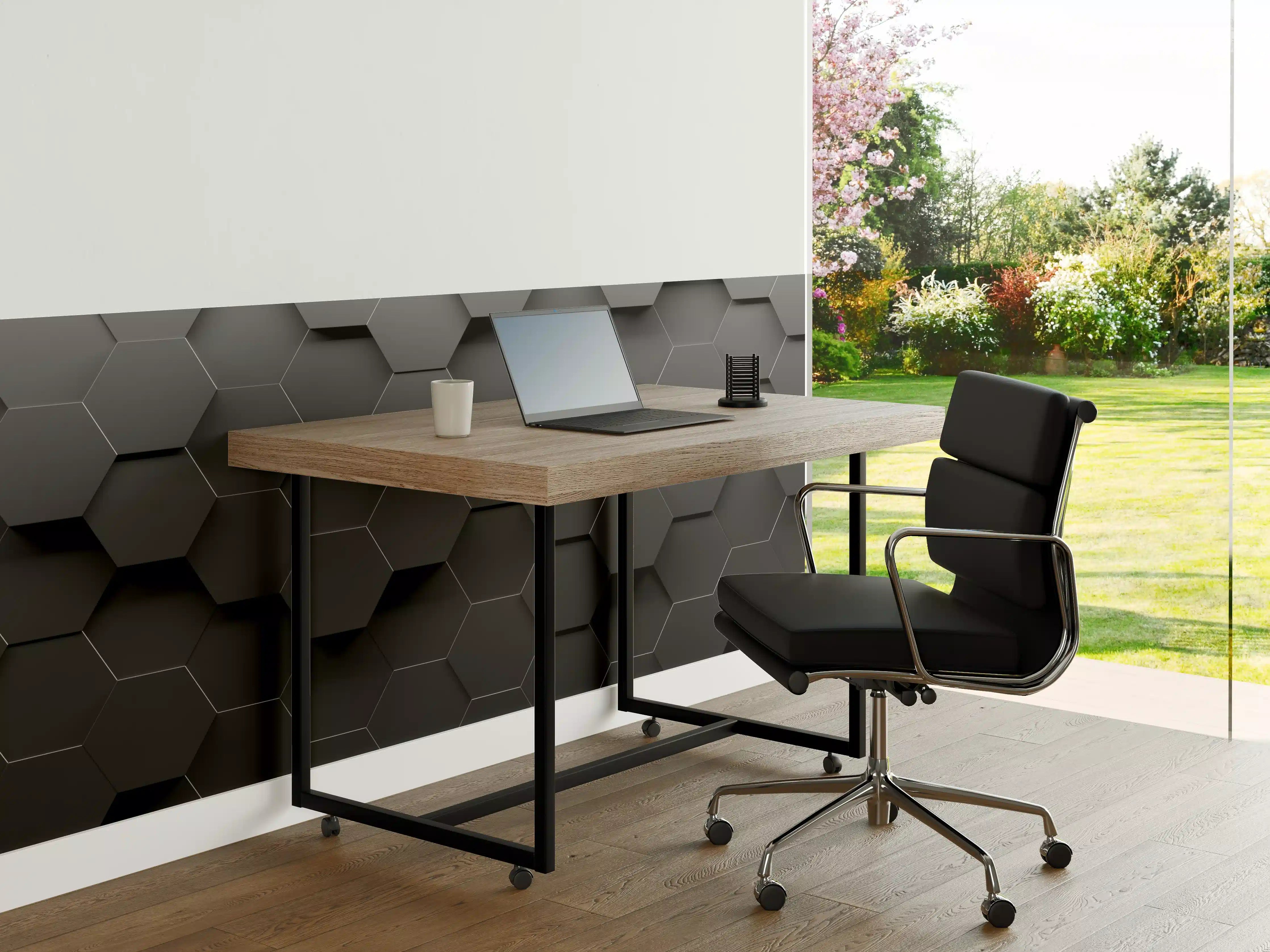 Büro Wandgestaltung - Dunkle Hexagon-Textur