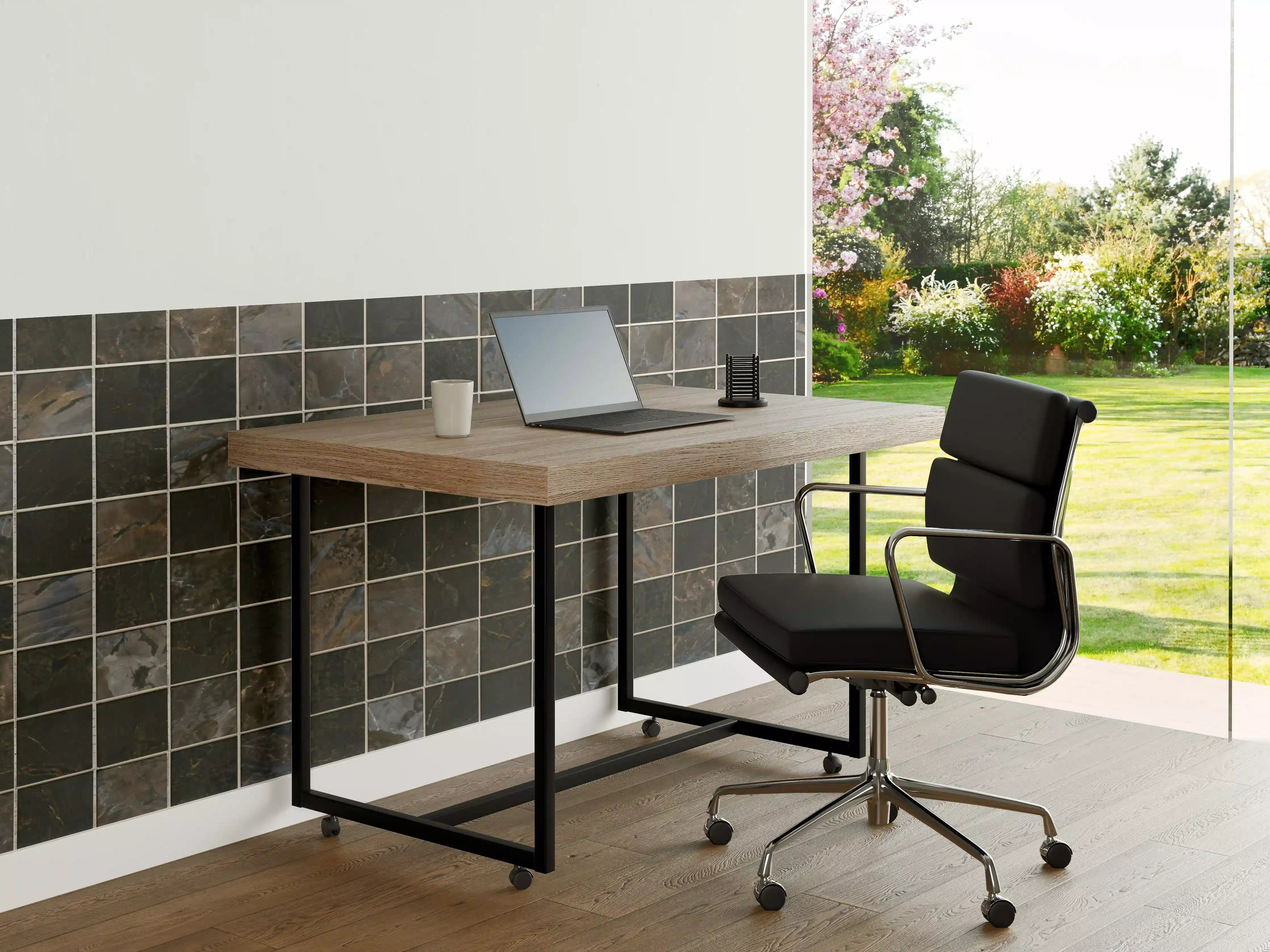 Büro Wandgestaltung - Dunkle Natursteinmosaikfliese