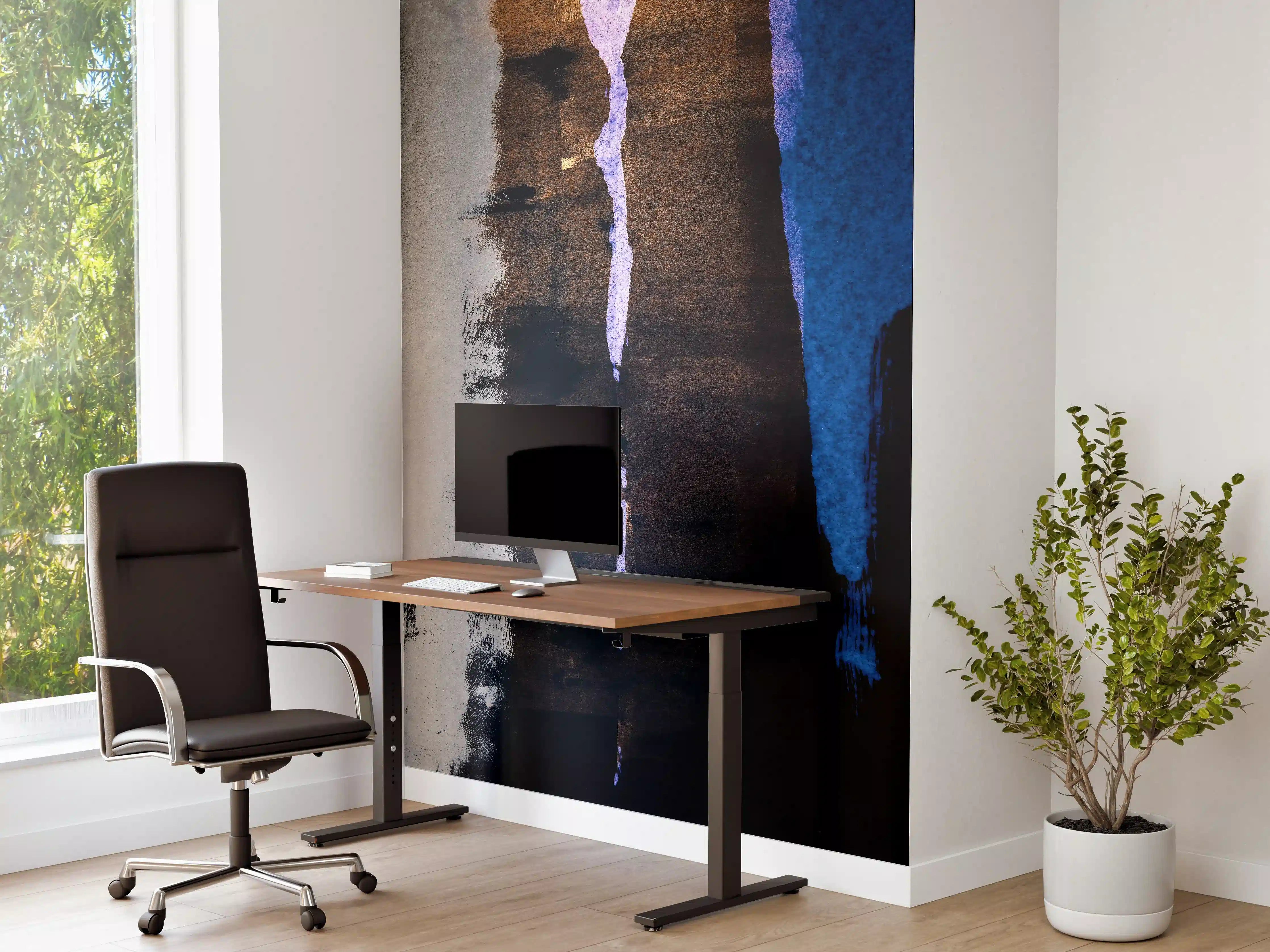 Büro Wandgestaltung - Dunkle Reflexion Abstrakte Kunst