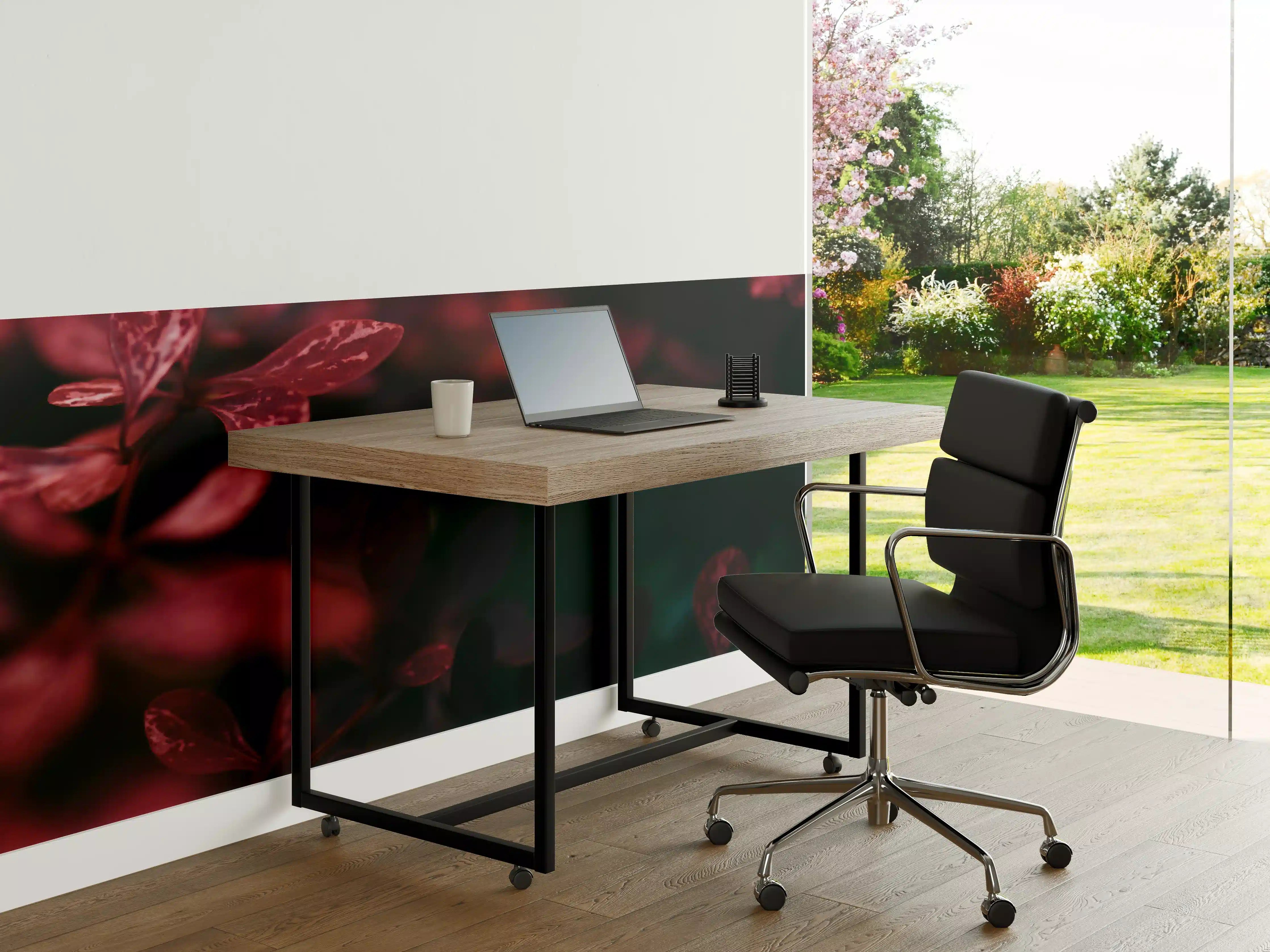 Büro Wandgestaltung - Dunkle Rotblätter im Schatten