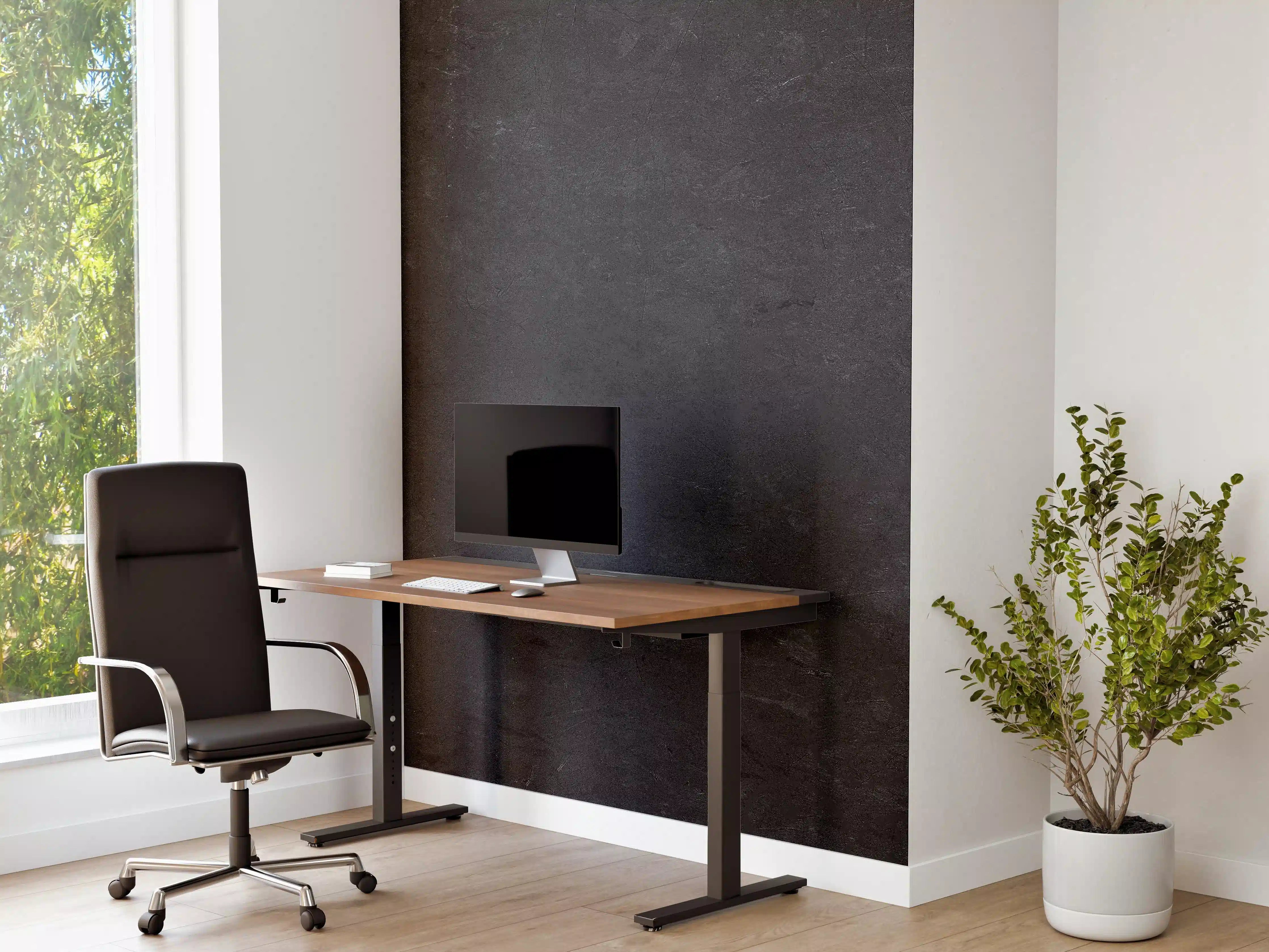 Büro Wandgestaltung - Dunkle Stein- oder Schieferwand