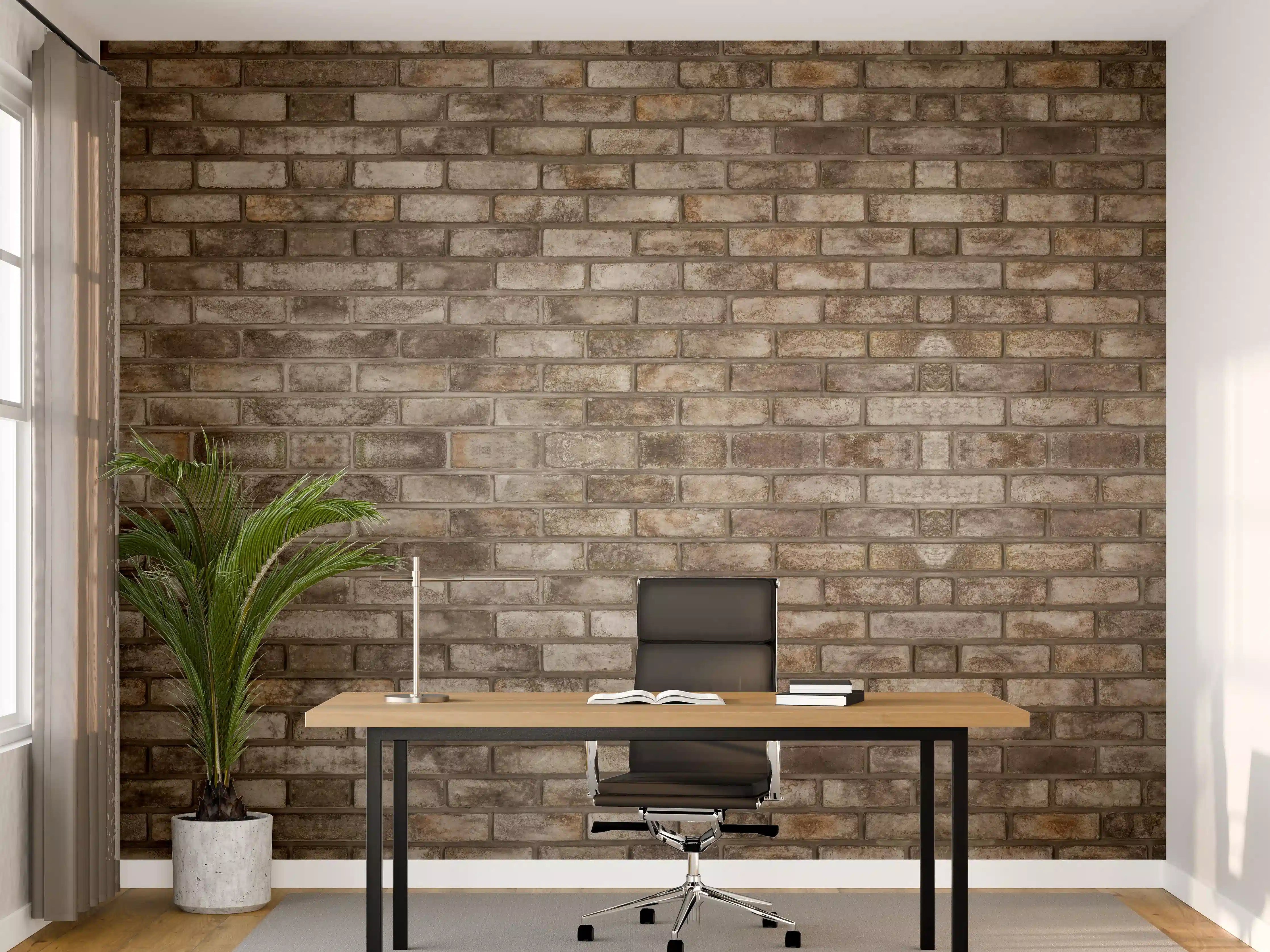 Büro Wandgestaltung - Dunkle Steinmauer