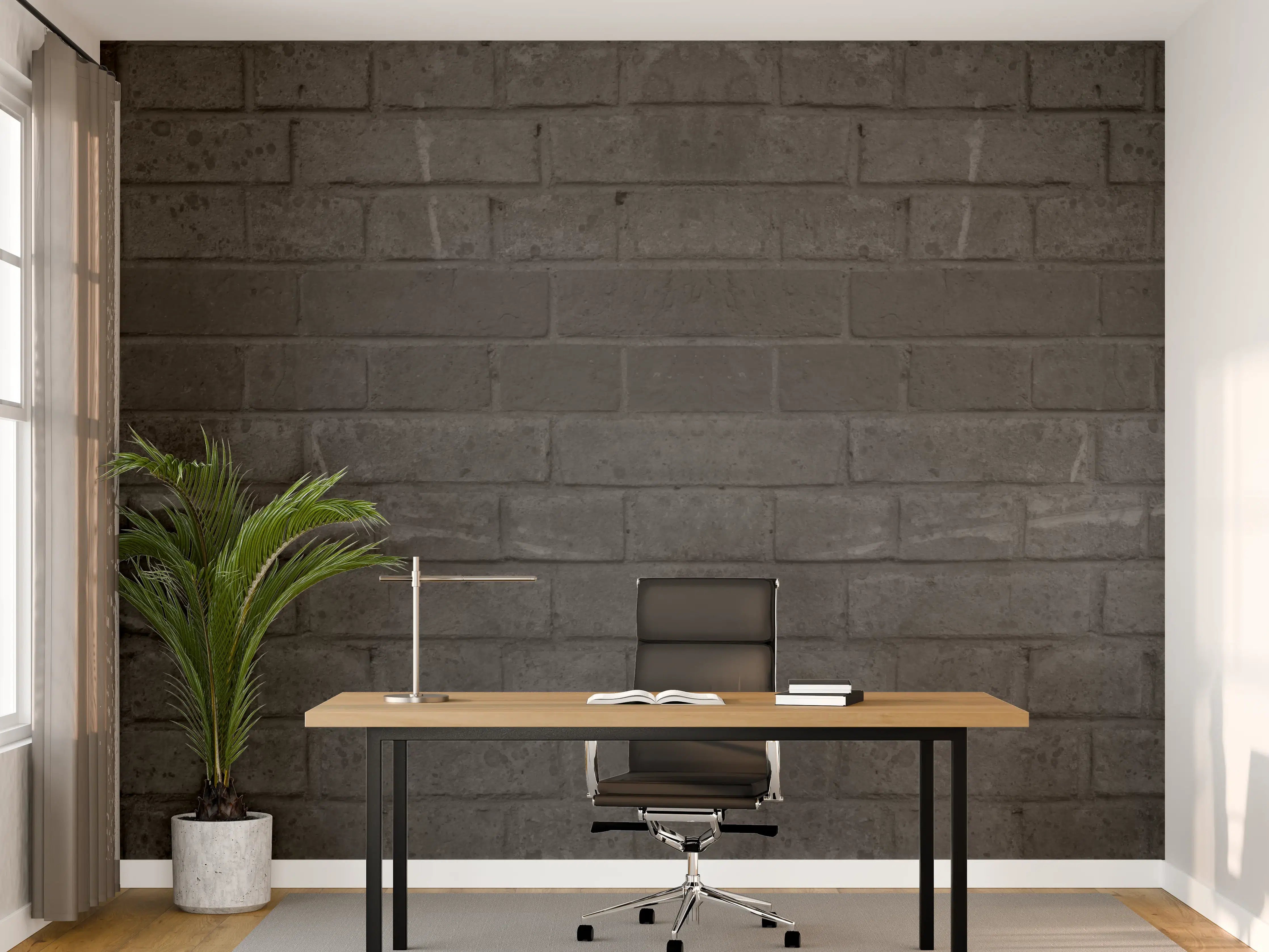 Büro Wandgestaltung - Dunkle abgenutzte Ziegelmauer