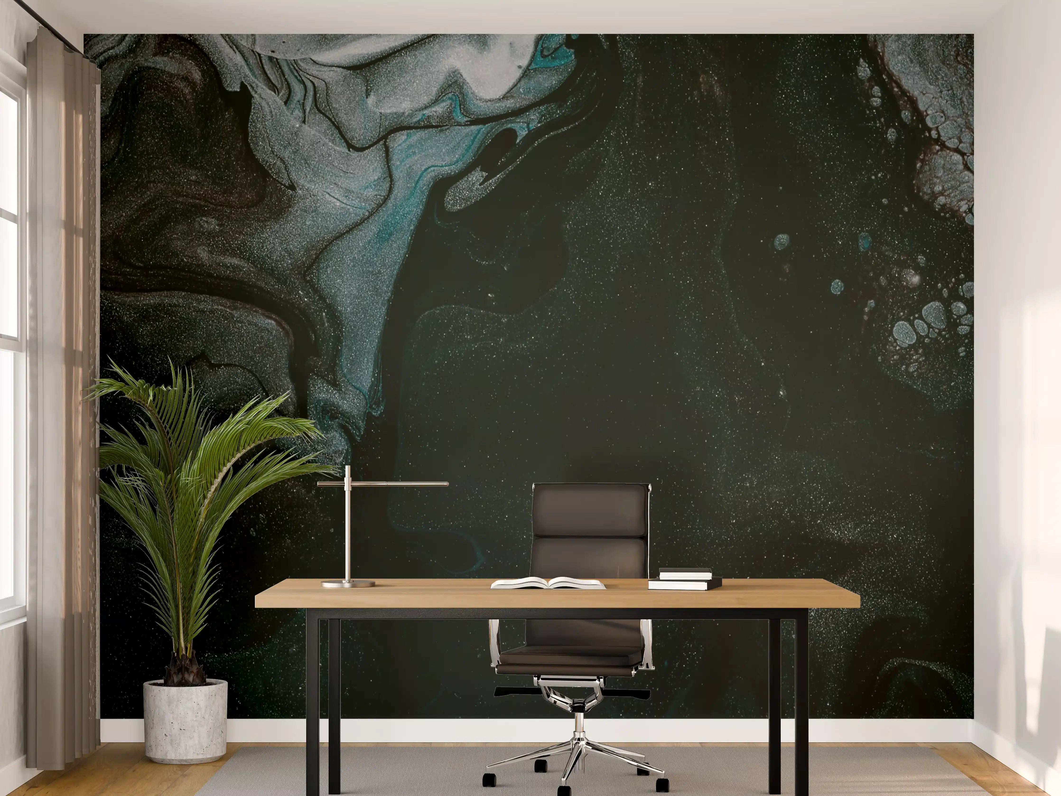 Büro Wandgestaltung - Dunkle abstrakte Marmormuster