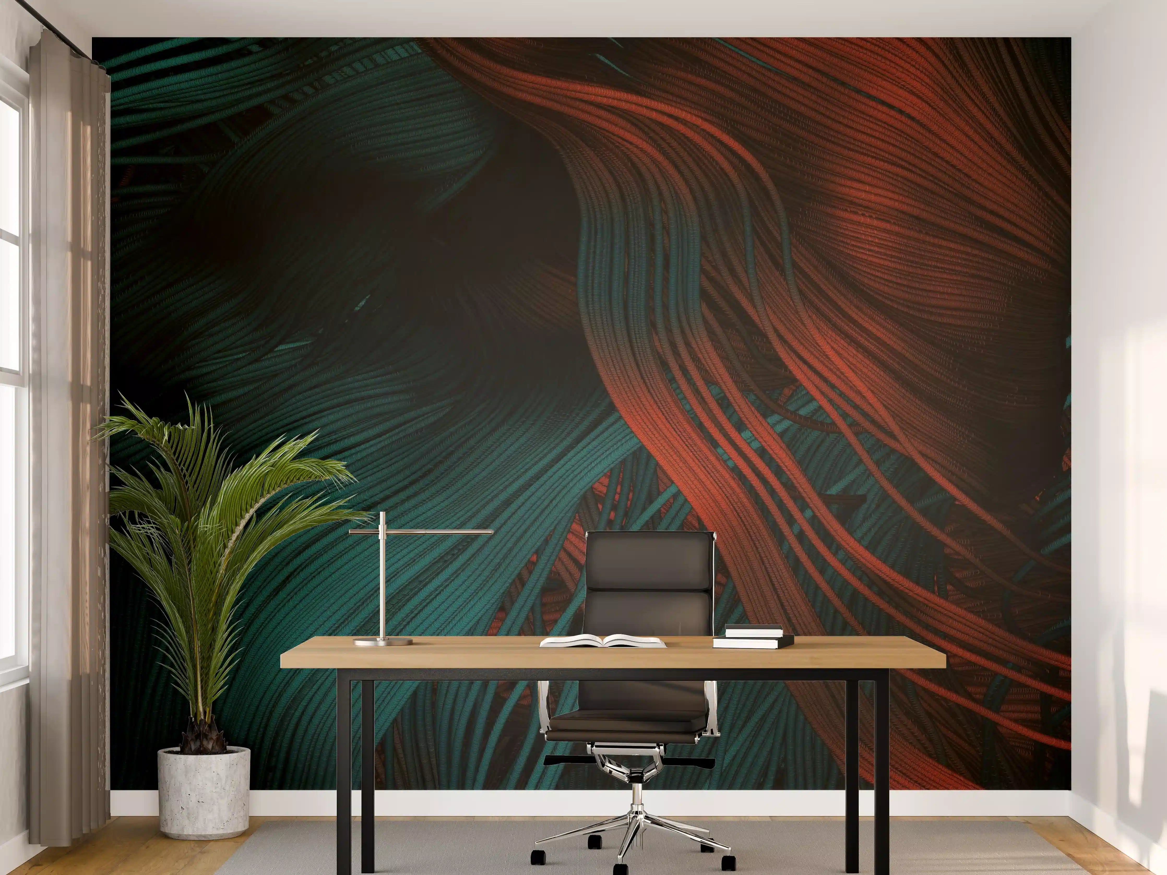 Büro Wandgestaltung - Dunkle, strukturierte Textur mit Rottönen