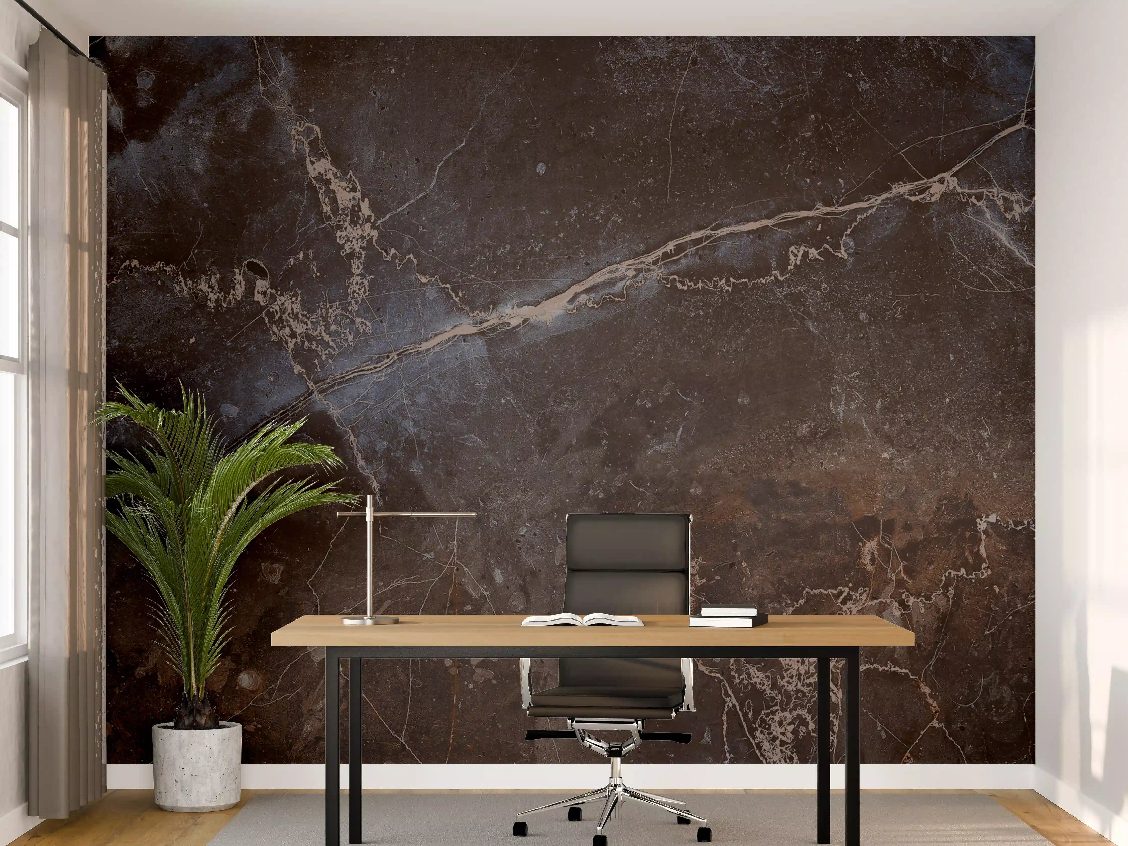 Büro Wandgestaltung - Dunkler Marmor