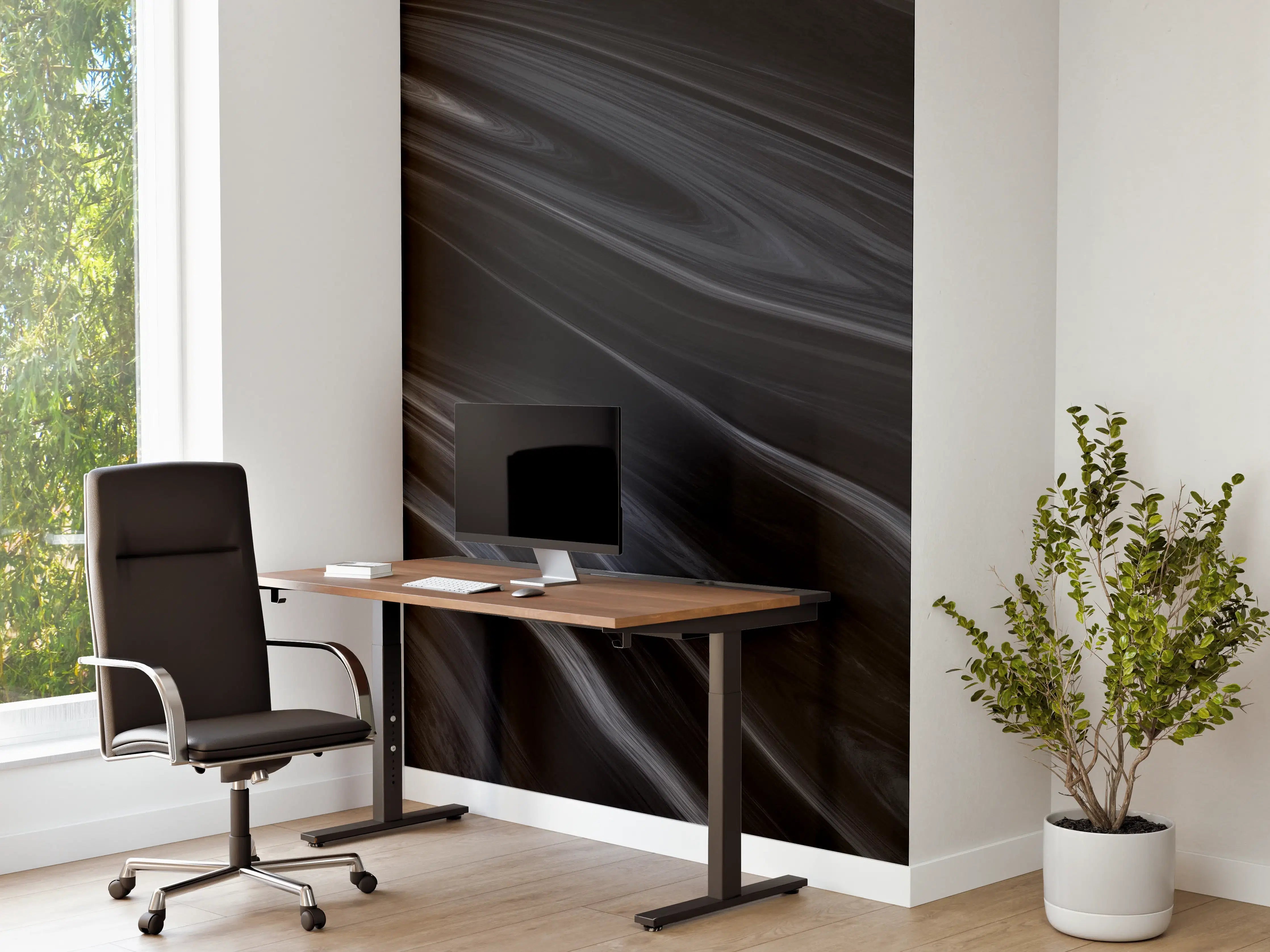 Büro Wandgestaltung - Dunkler Seidenhintergrund