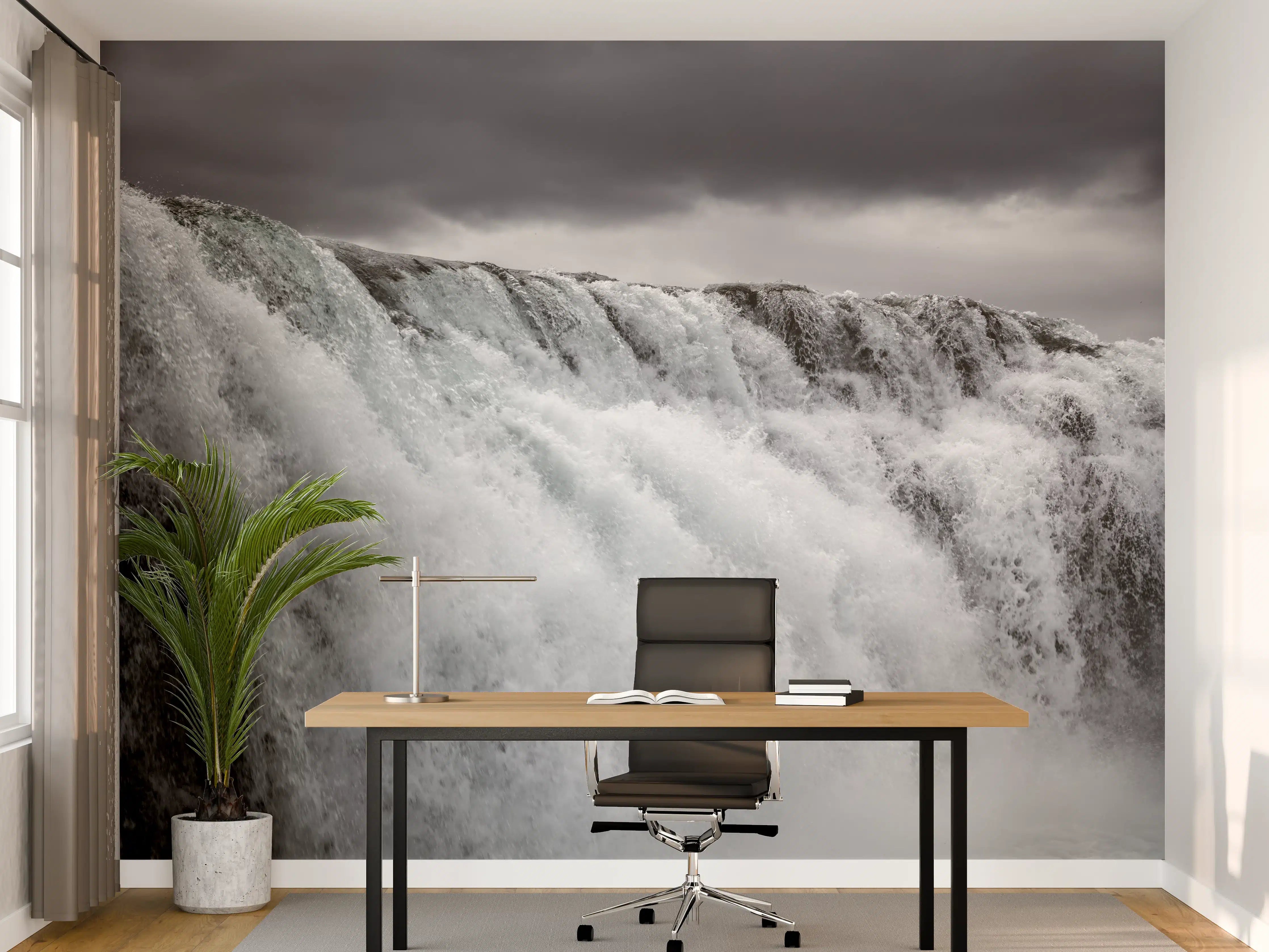 Büro Wandgestaltung - Dunkler Wasserfall