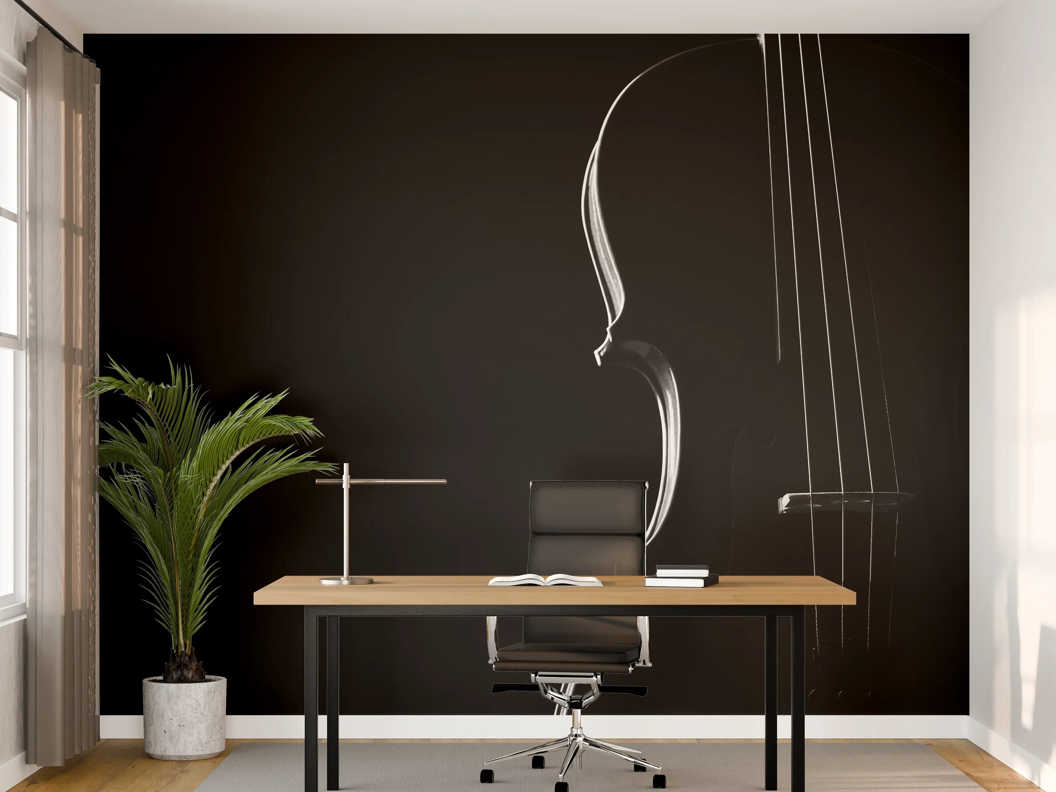 Büro Wandgestaltung - Dunkles Bild einer Violine