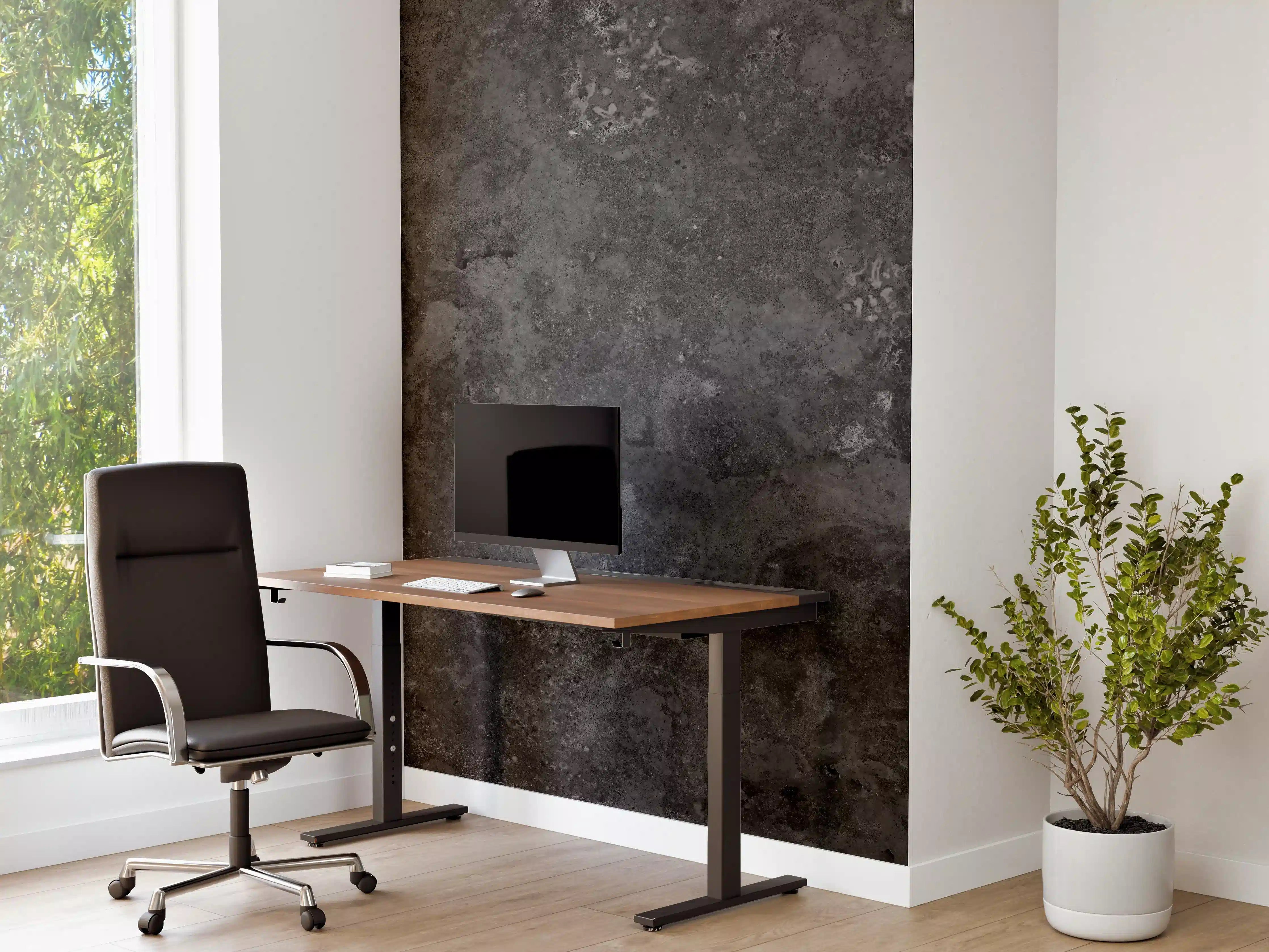 Büro Wandgestaltung - Dunkles Marmor Stein Design