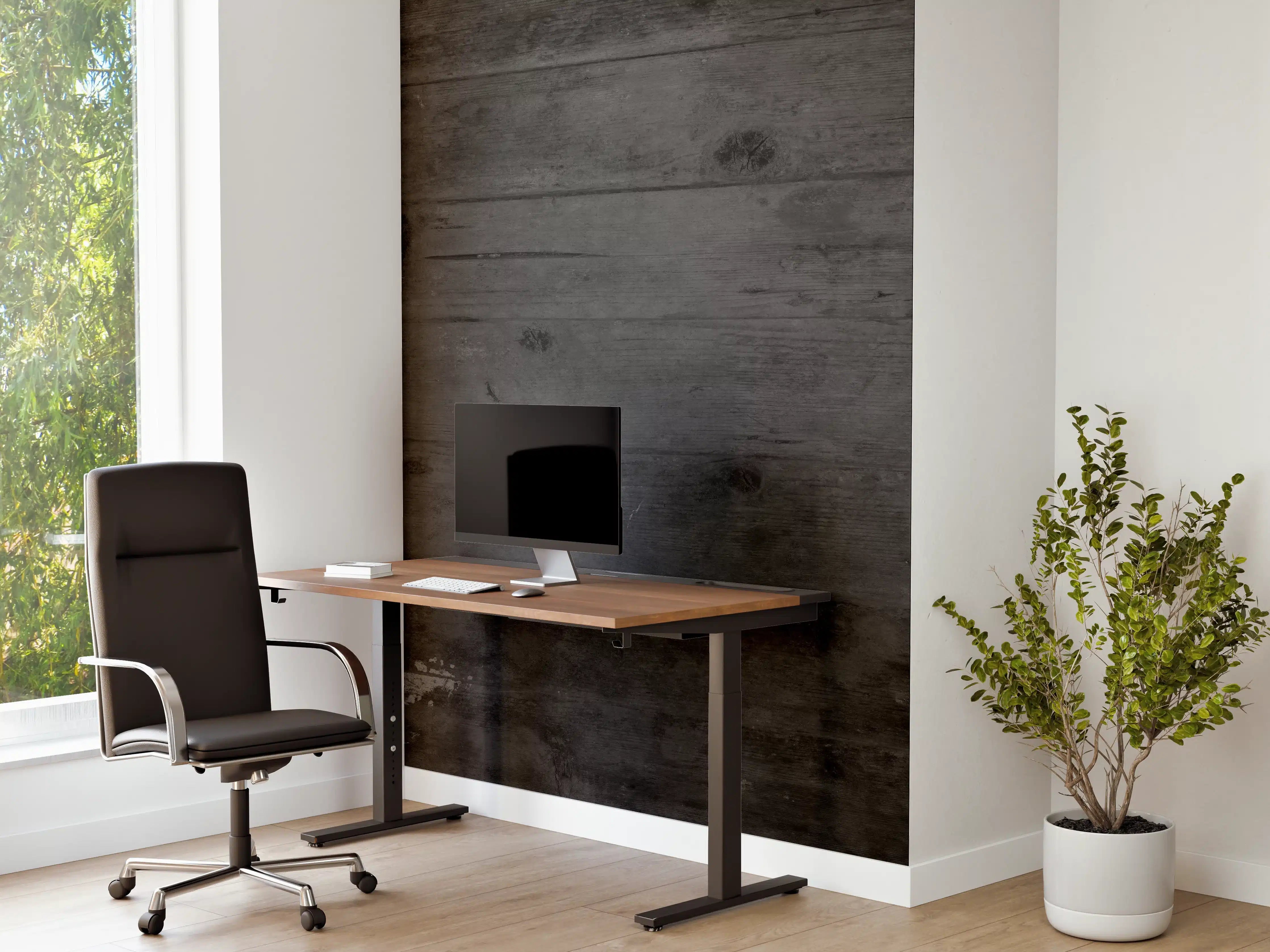 Büro Wandgestaltung - Dunkles altes Hartholz