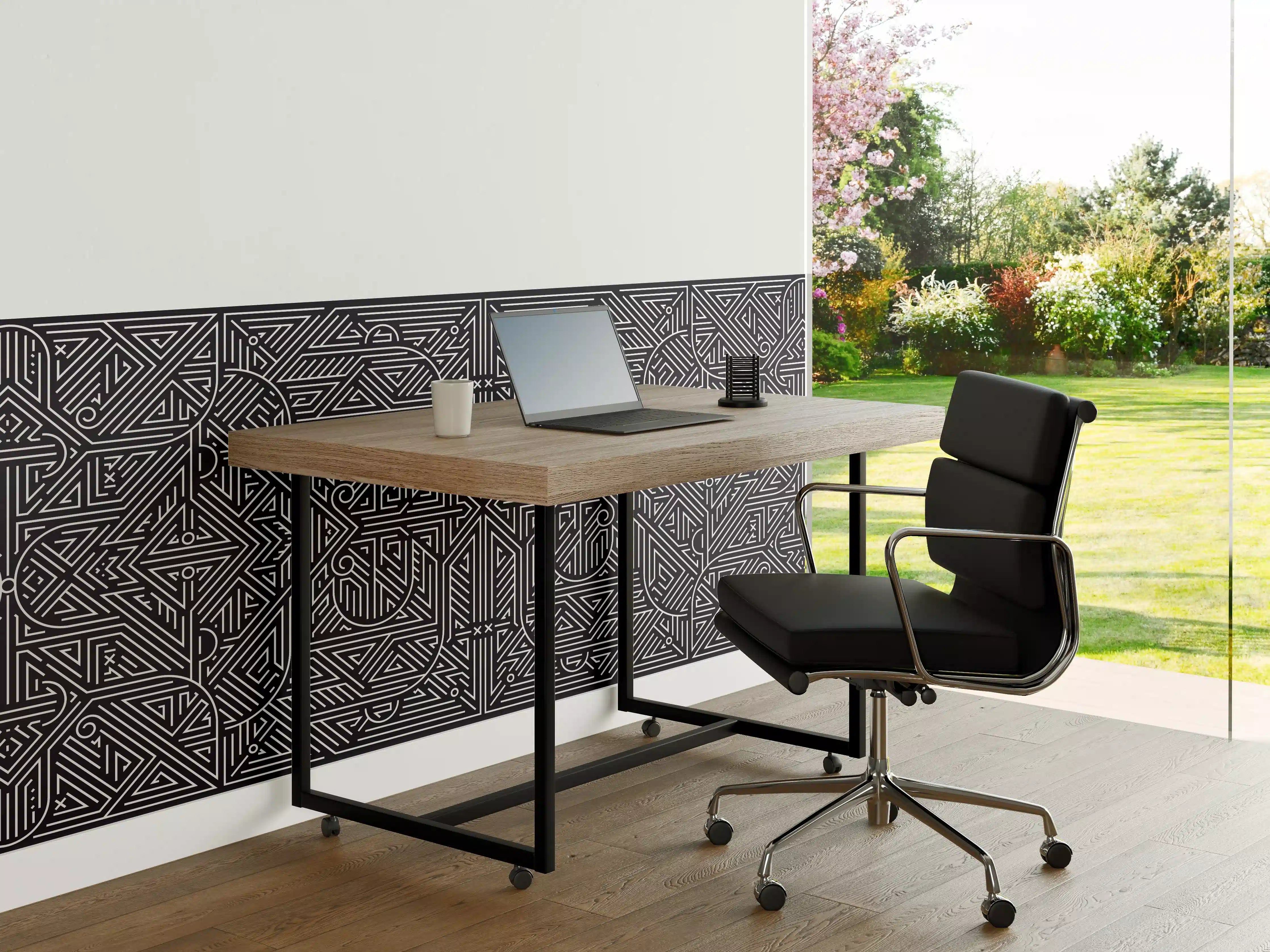 Büro Wandgestaltung - Dunkles geometrisches Muster in Grau