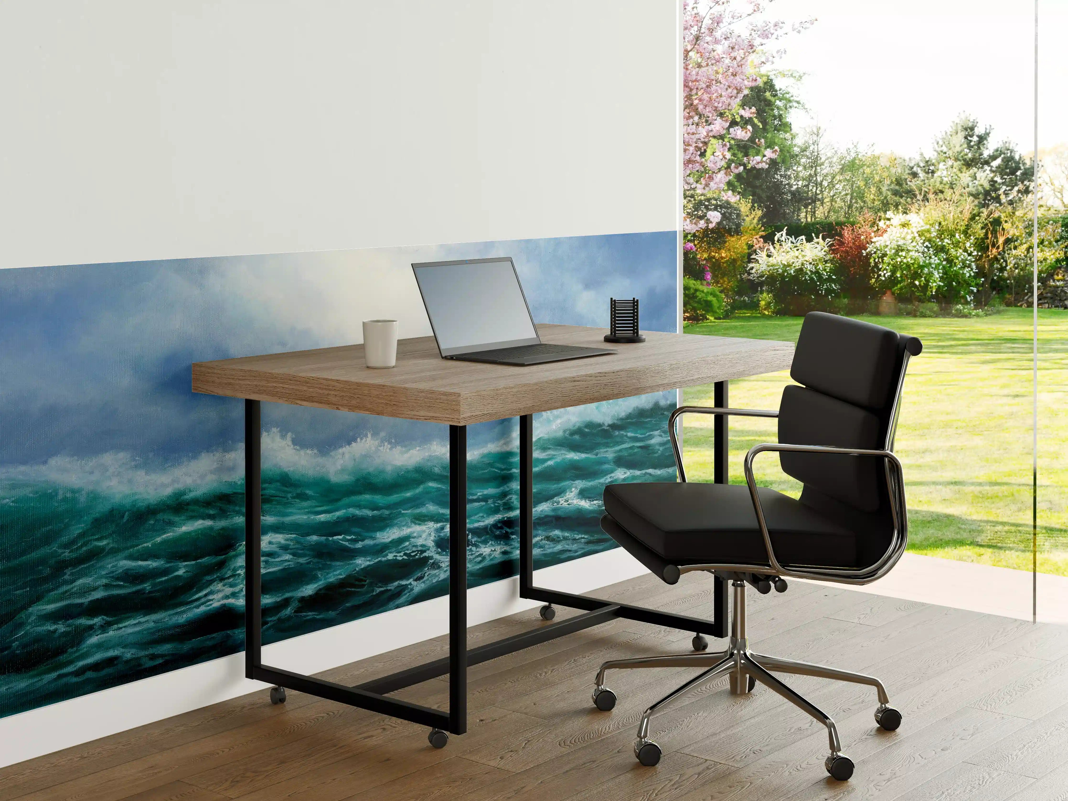 Büro Wandgestaltung - Dynamische Meereswellen unter Himmel