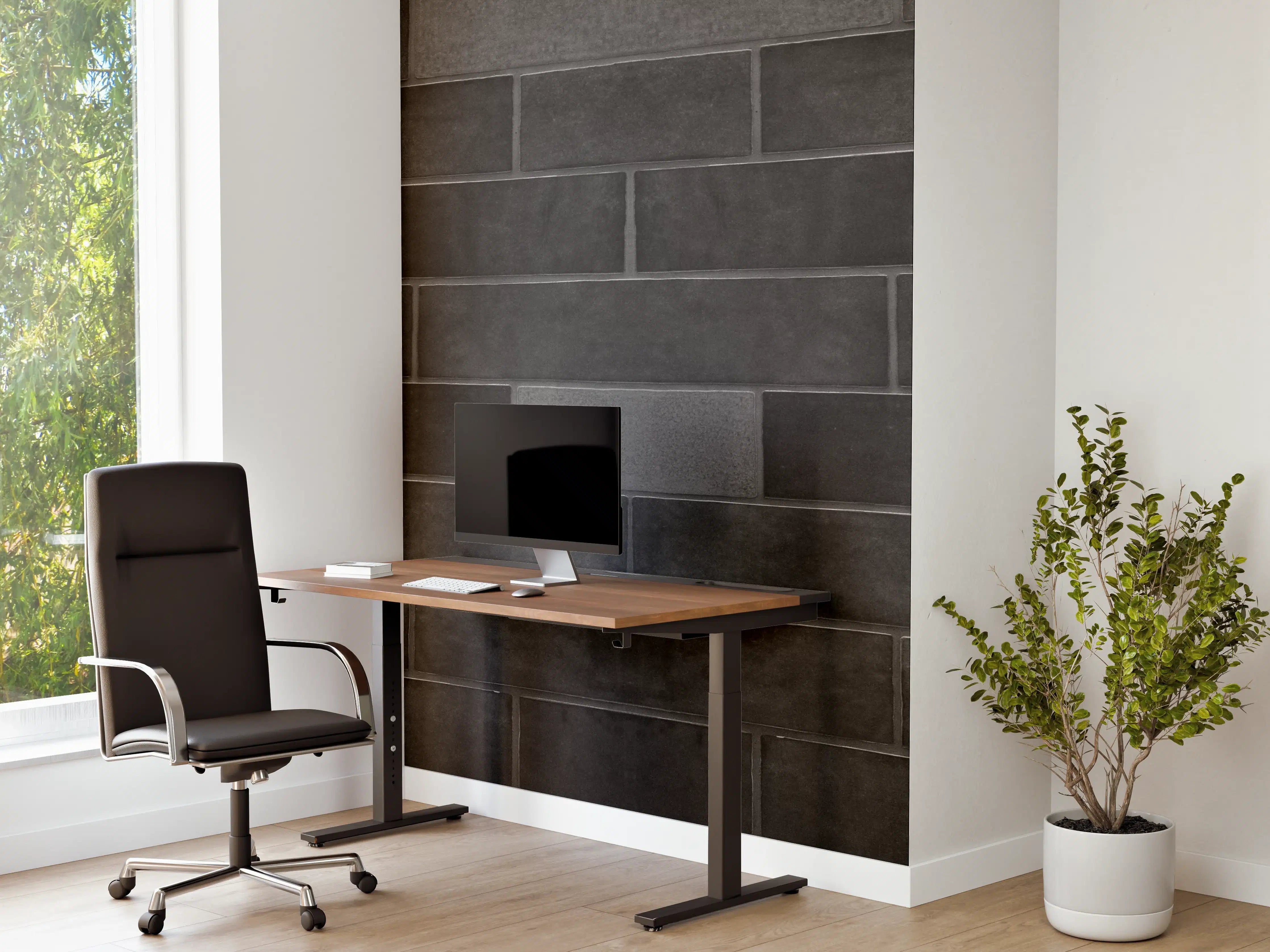 Büro Wandgestaltung - Edle Schwarze Ziegel