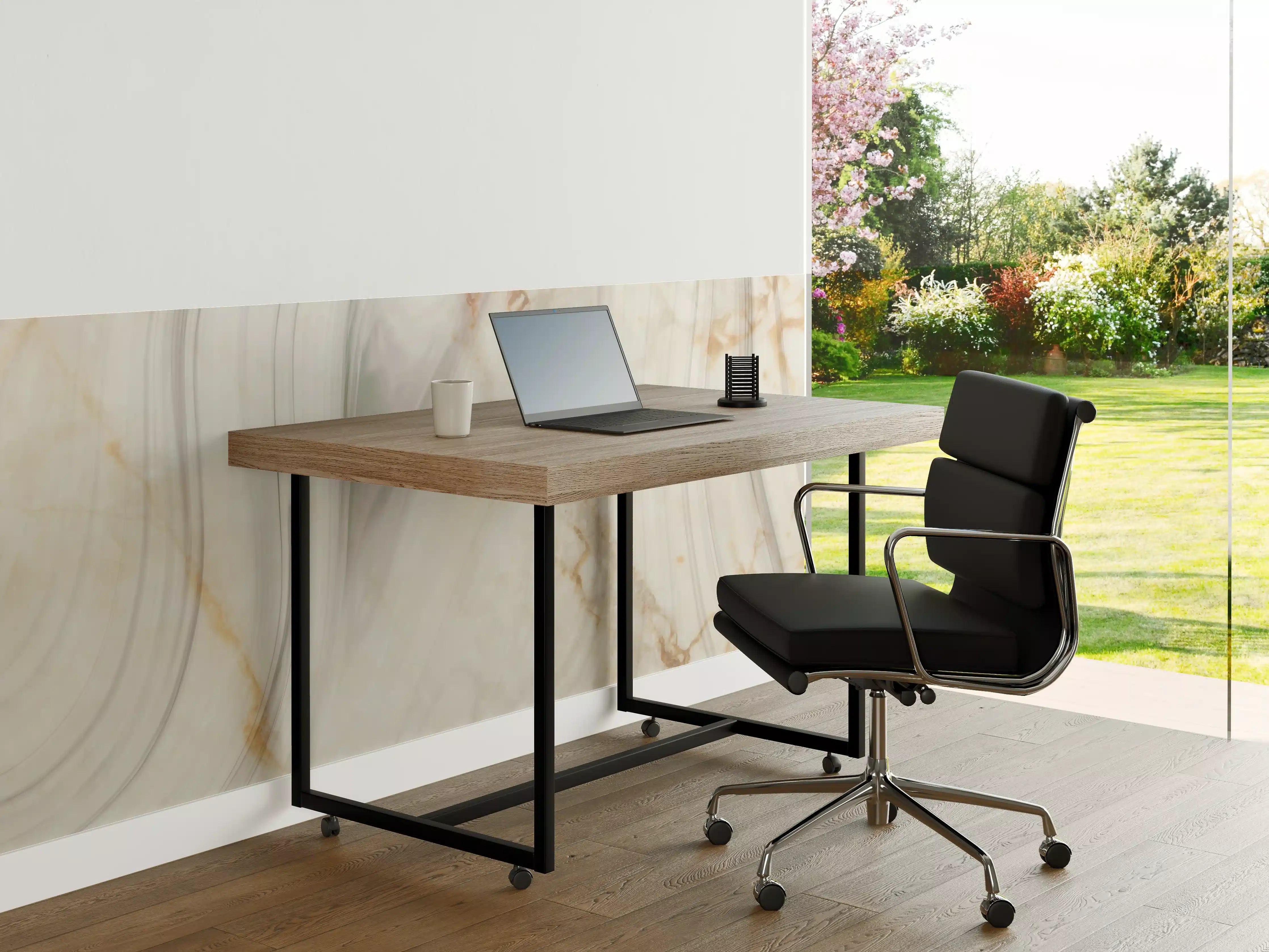 Büro Wandgestaltung - Edle bräunliche Marmorierung