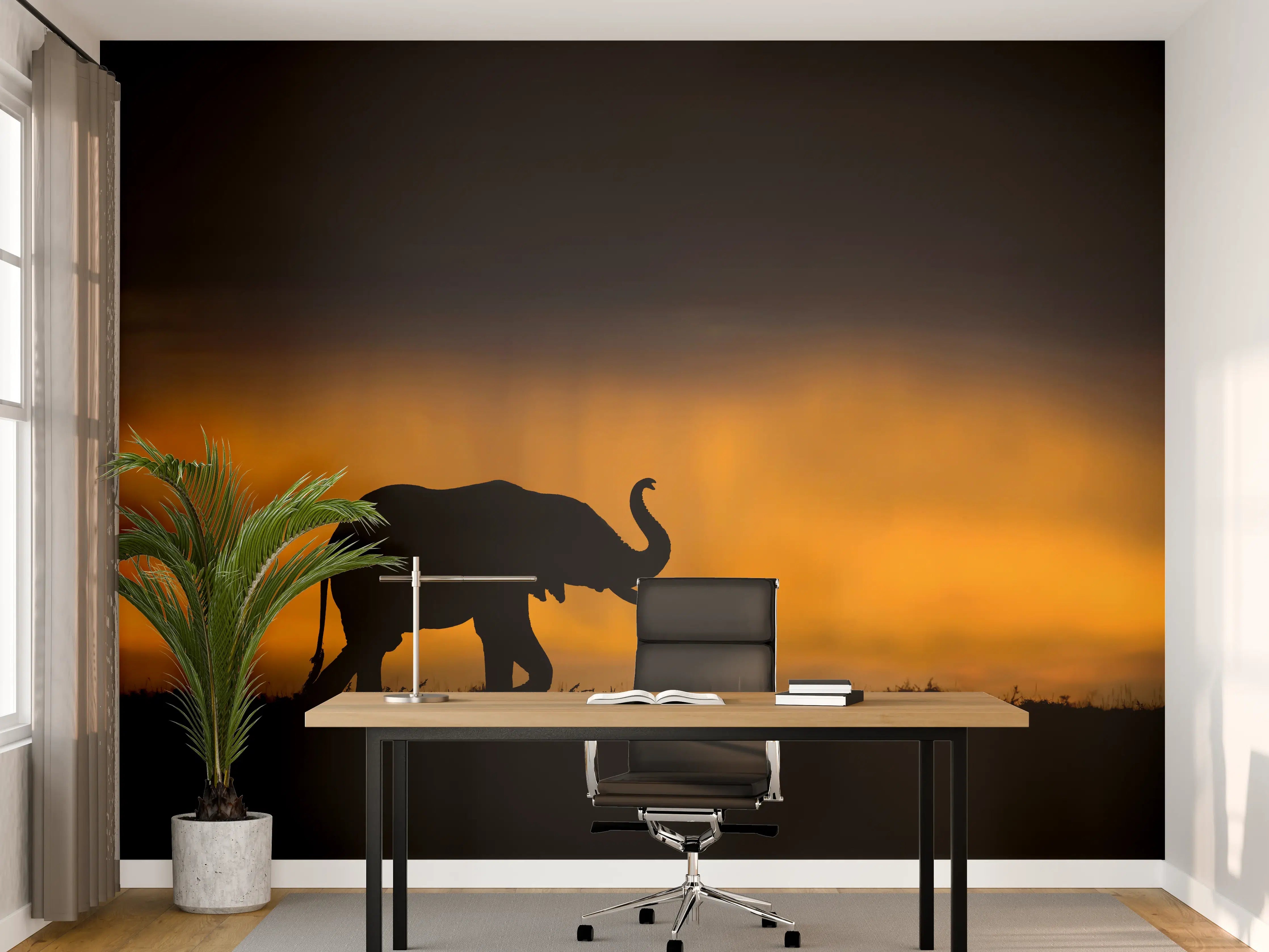 Büro Wandgestaltung - Elefant im Sturm