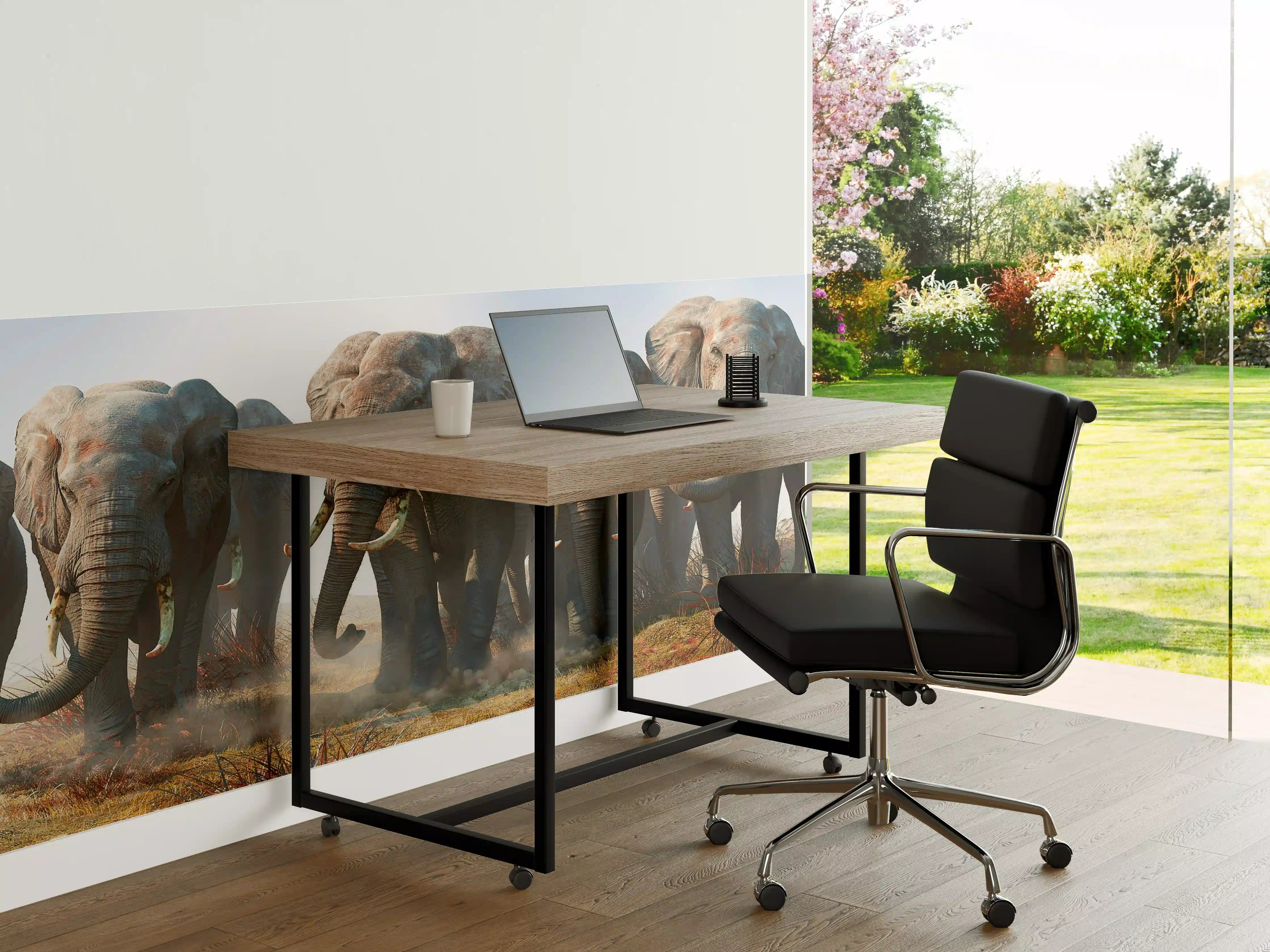 Büro Wandgestaltung - Elefantenherde in der Wüste