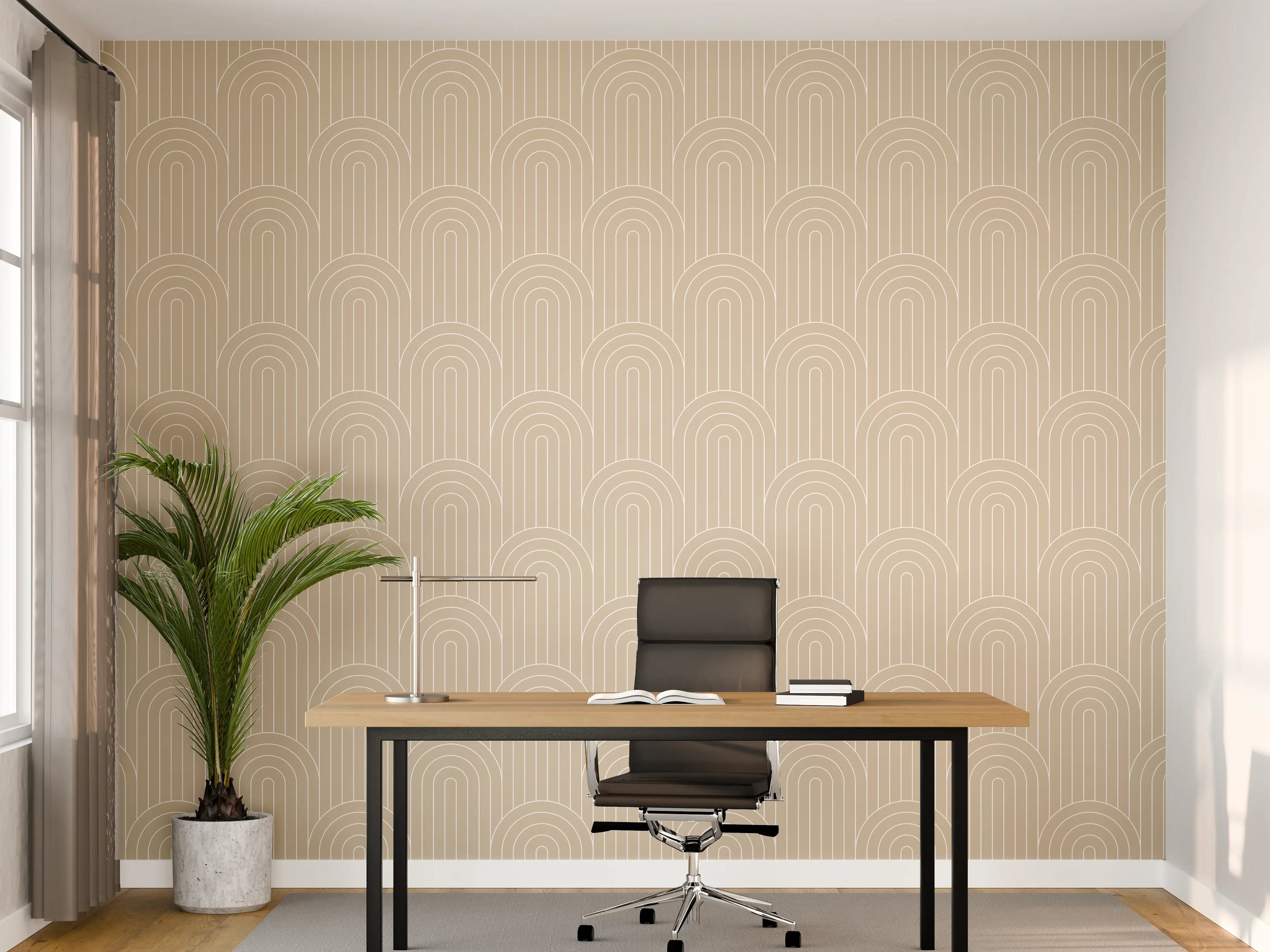 Büro Wandgestaltung - Elegante Arcate in Creme