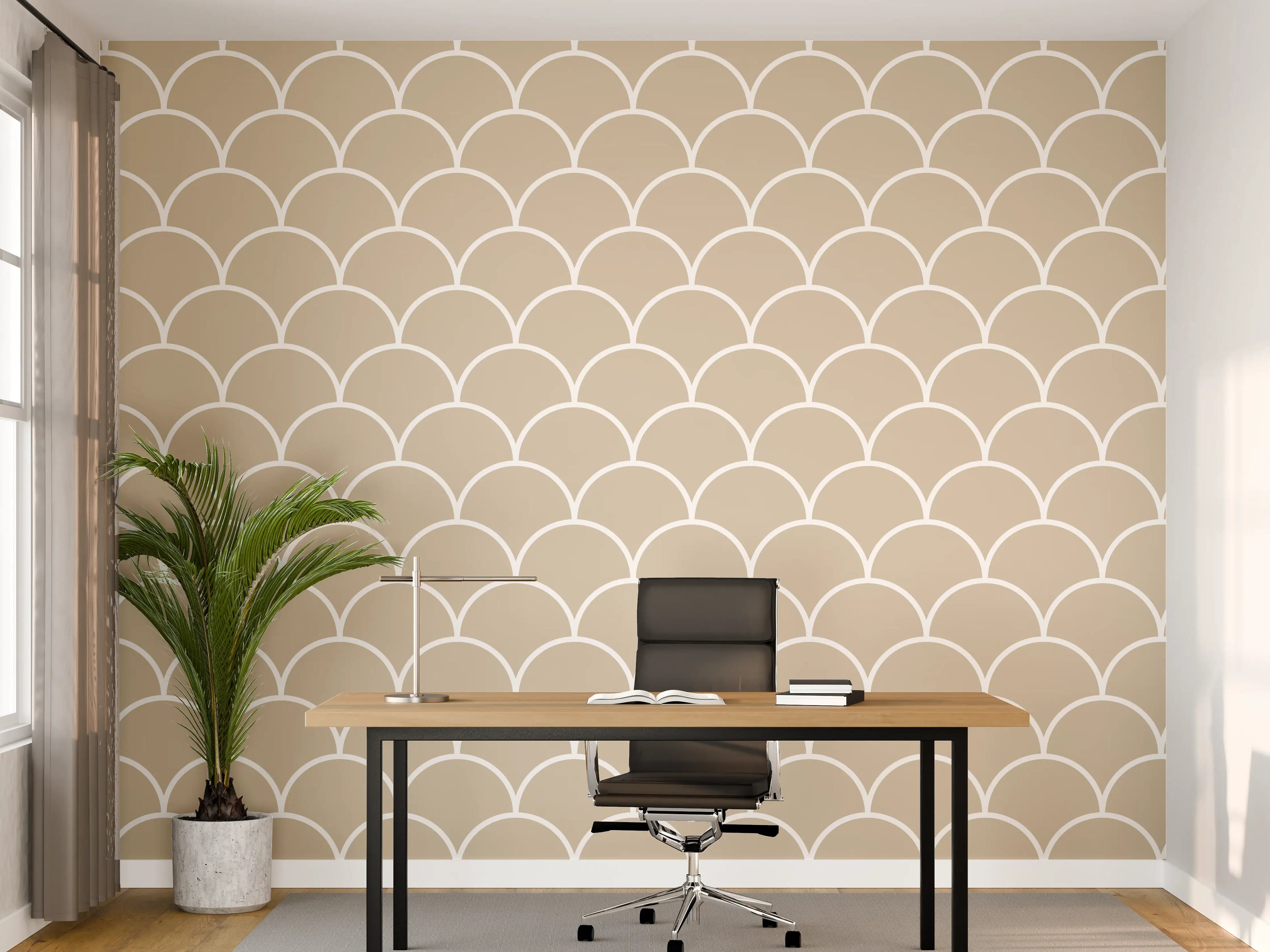 Büro Wandgestaltung - Elegante Cappuccino-Muster im Zuhause