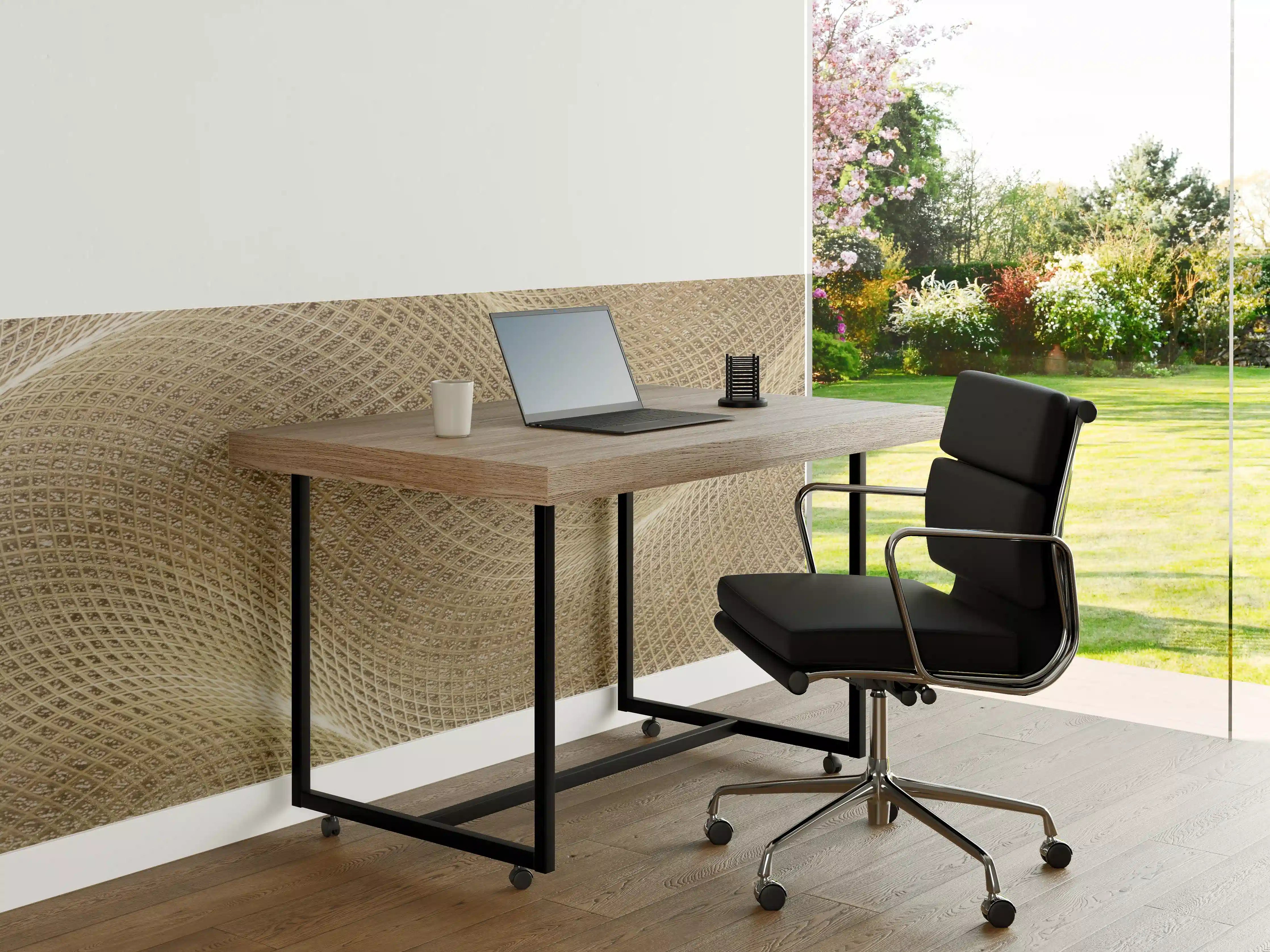 Büro Wandgestaltung - Elegante Marmor-Grau mit Goldakzente