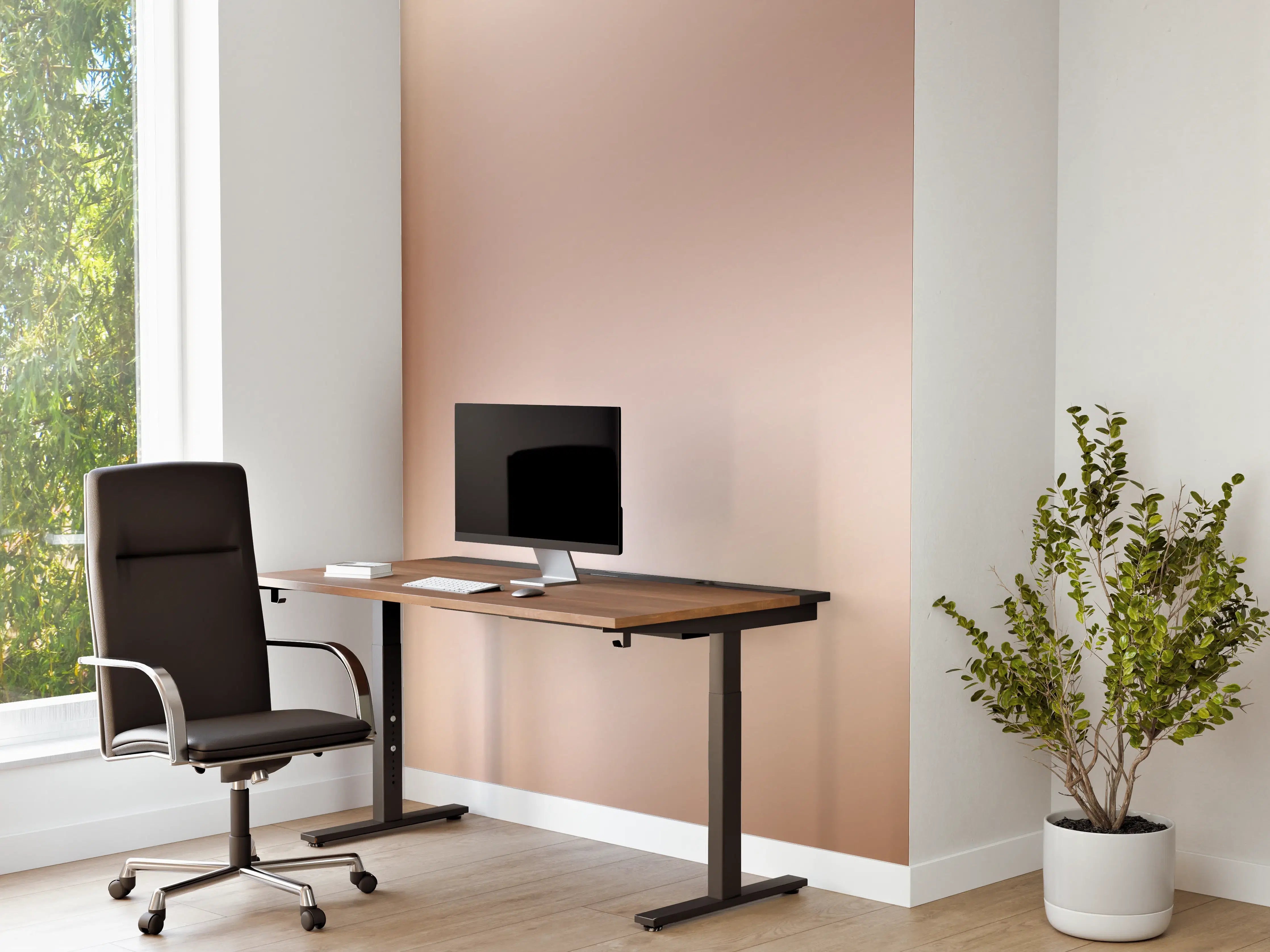 Büro Wandgestaltung - Elegante Metallic-Bronze Wand