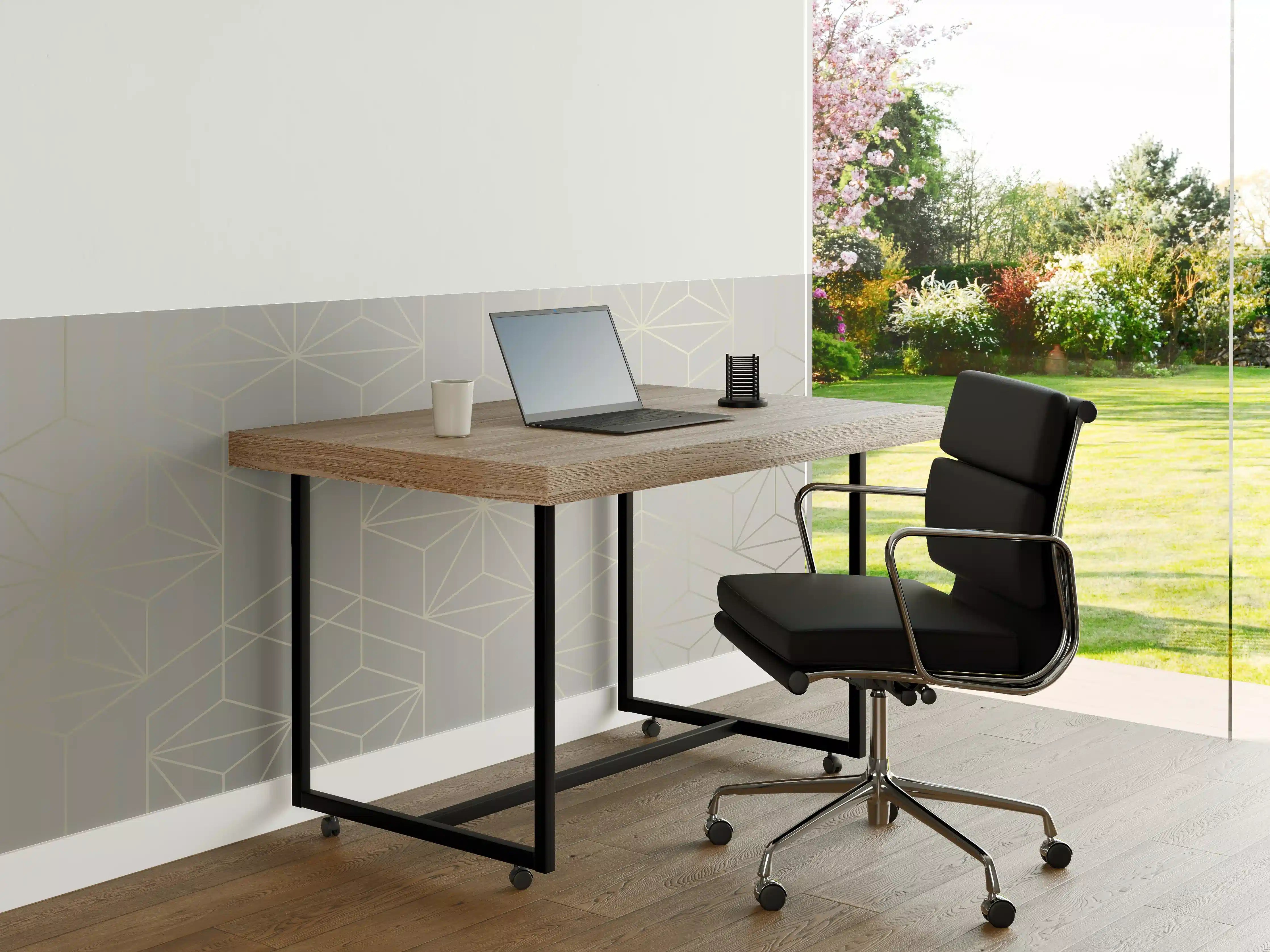 Büro Wandgestaltung - Elegante Weiß-Grau-Geometrie