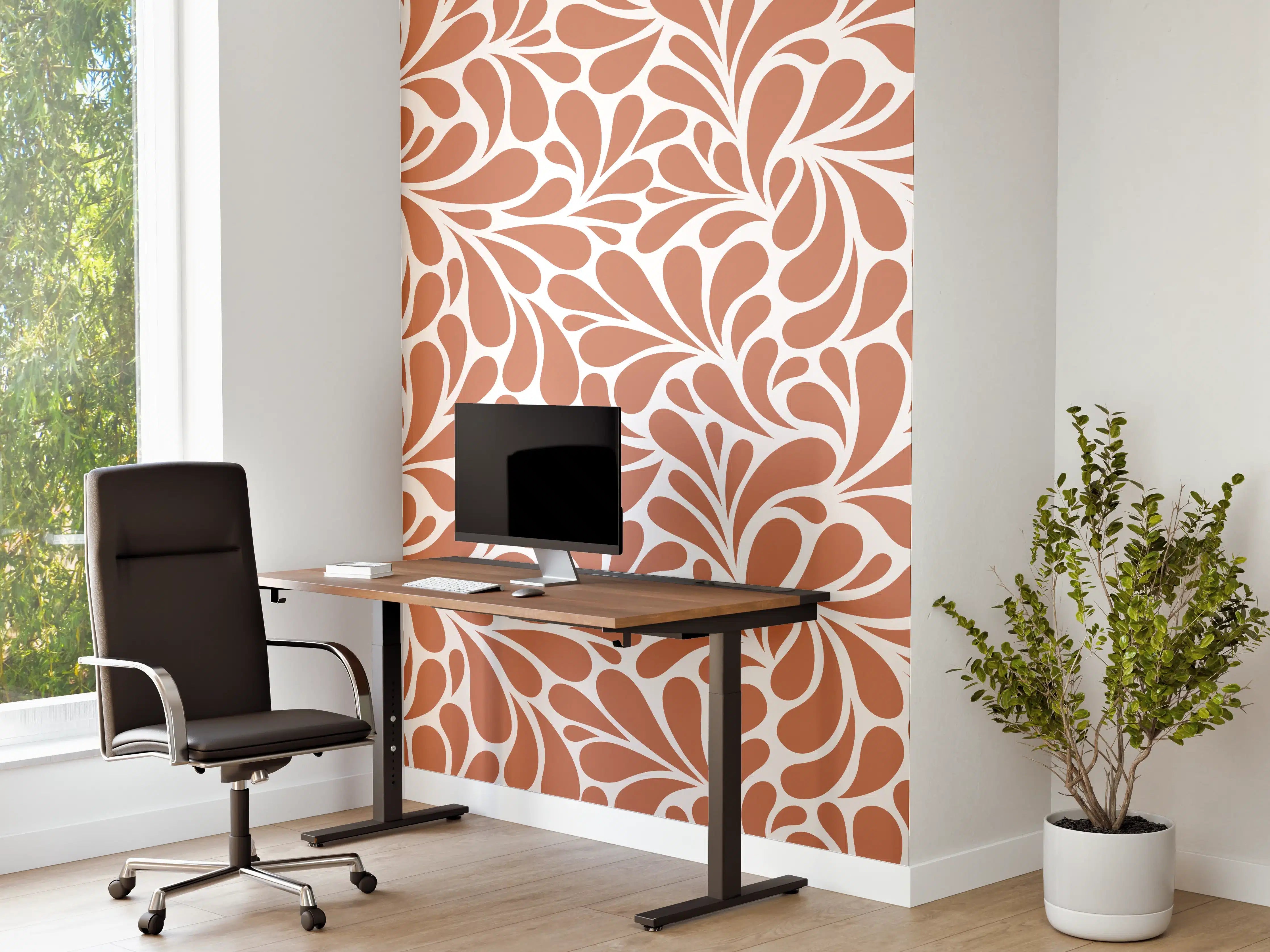 Büro Wandgestaltung - Elegante Weiß-Grau Marmorstruktur mit subtilen Graunuancen