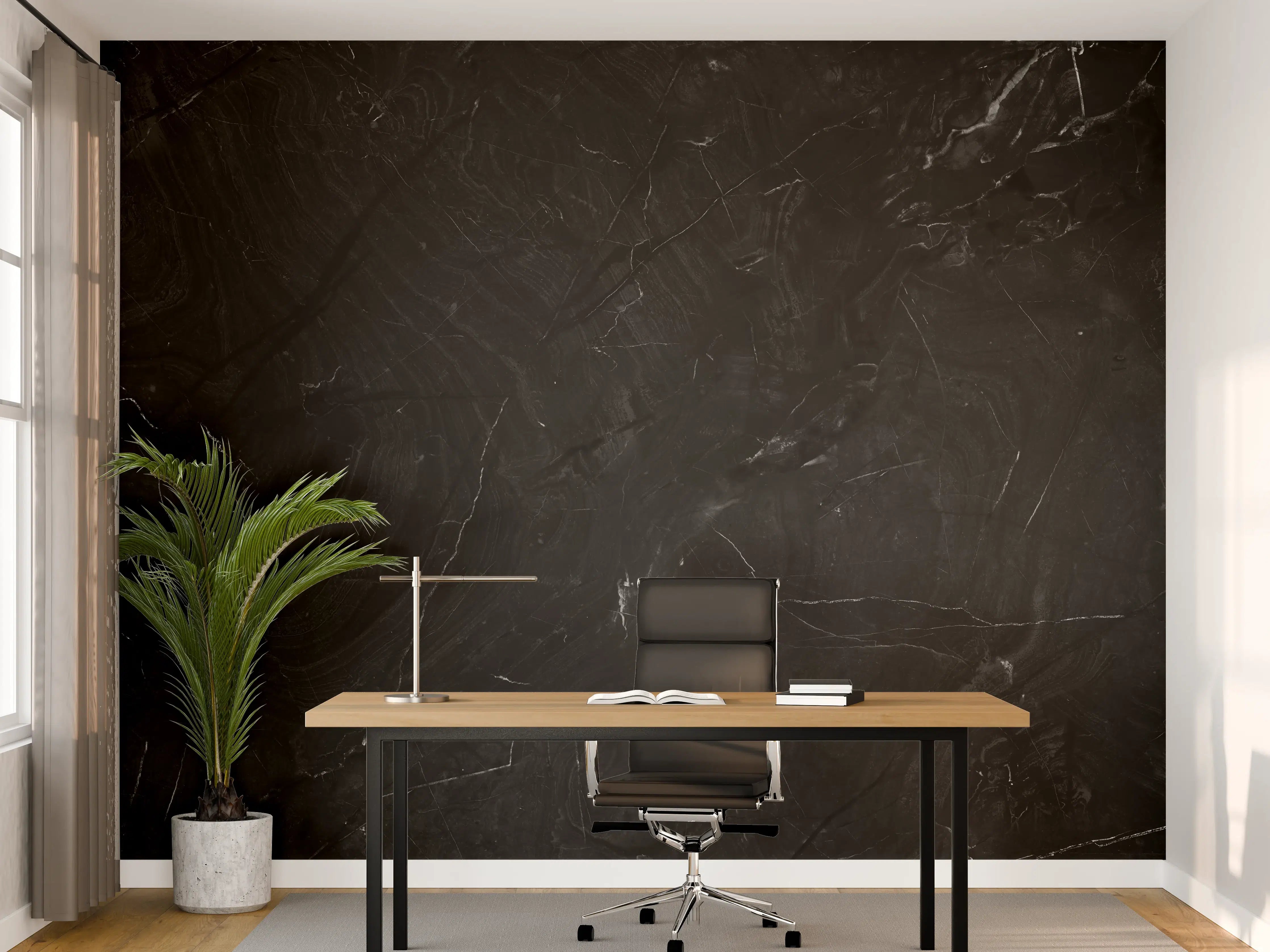 Büro Wandgestaltung - Eleganter schwarzer Marmor