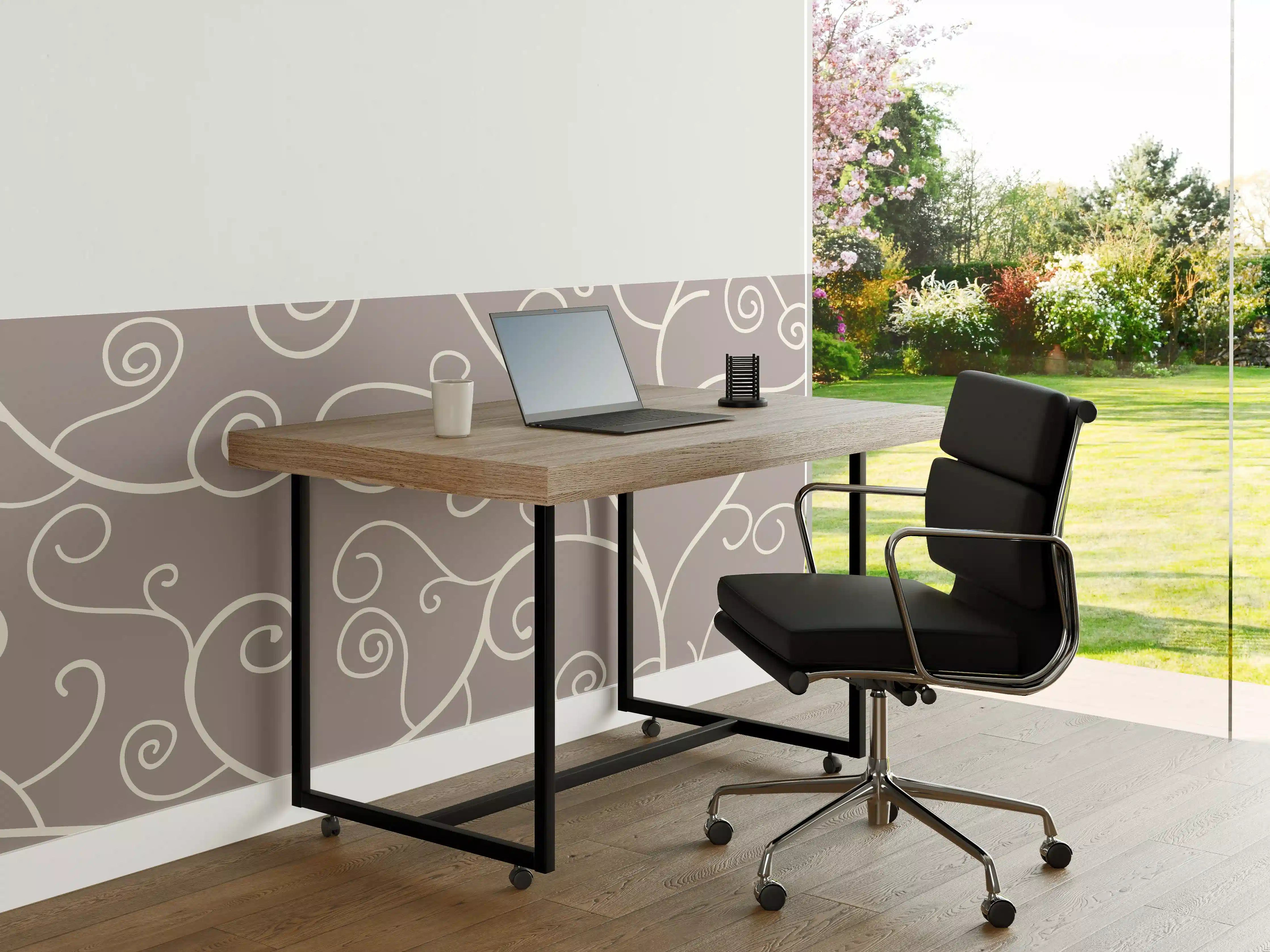 Büro Wandgestaltung - Elegantes Grau-Weiß Swirl Muster