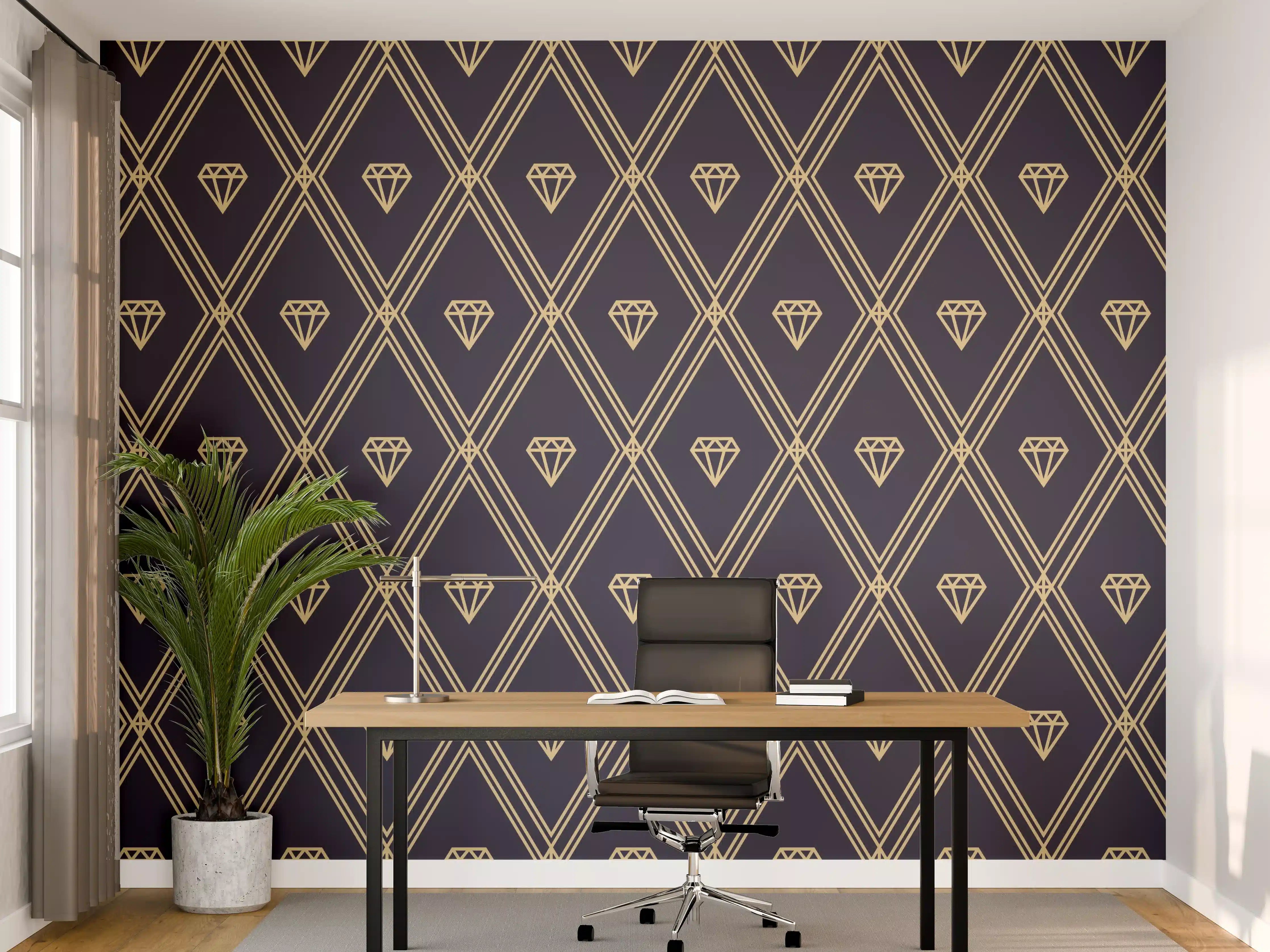 Büro Wandgestaltung - Elegantes Marine-Muster