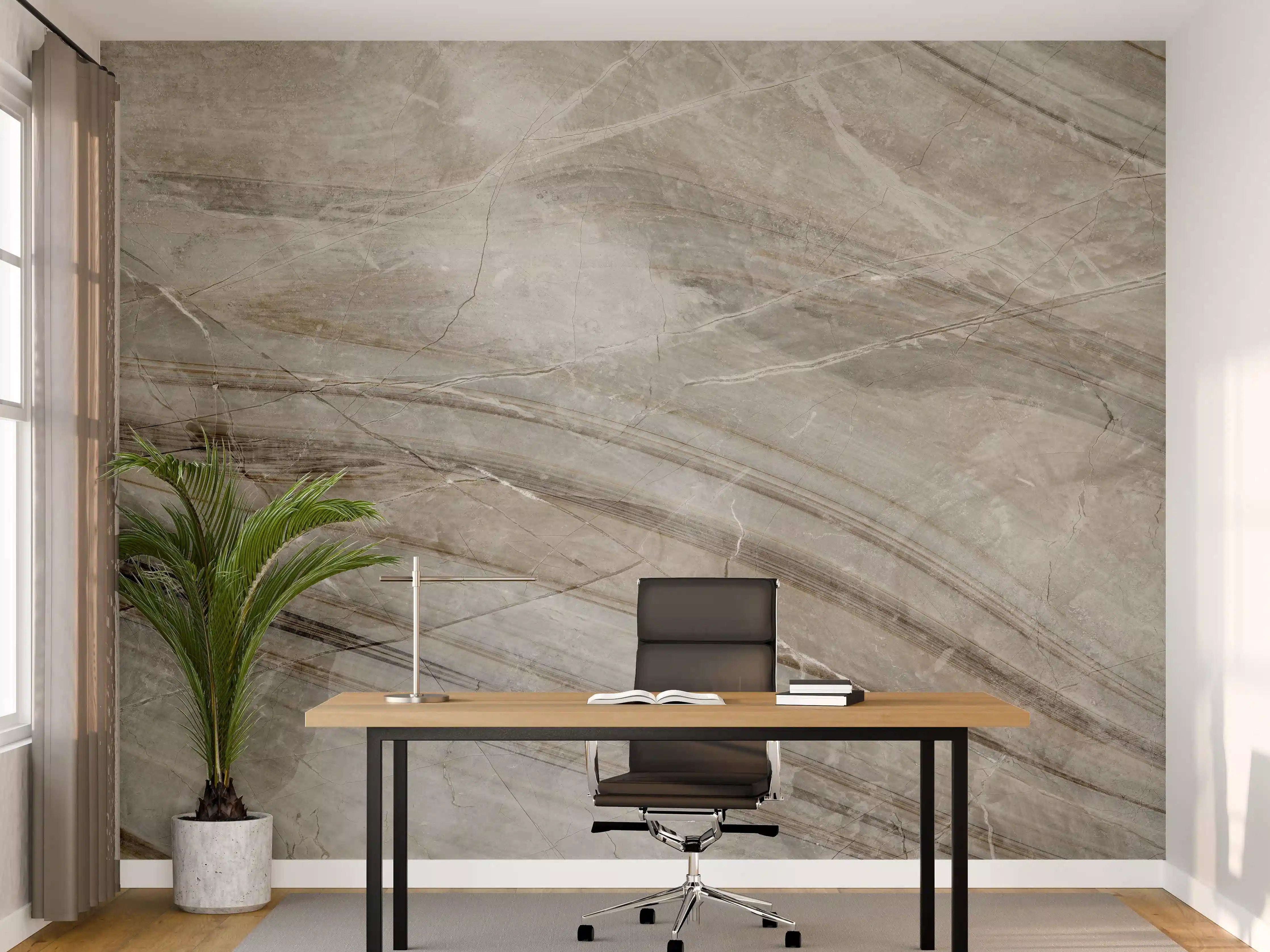 Büro Wandgestaltung - Emperador-Marmor