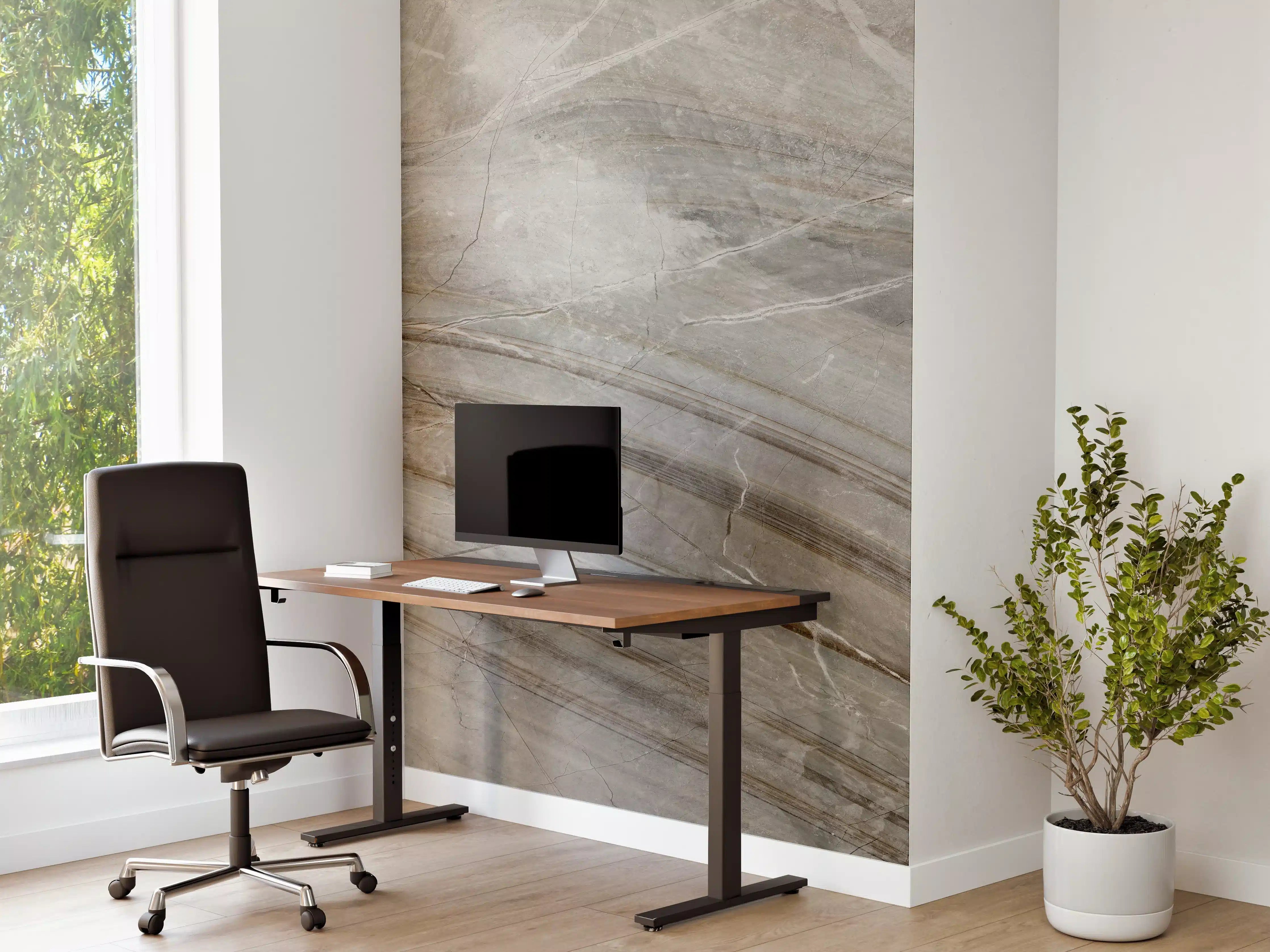 Büro Wandgestaltung - Emperador-Marmor