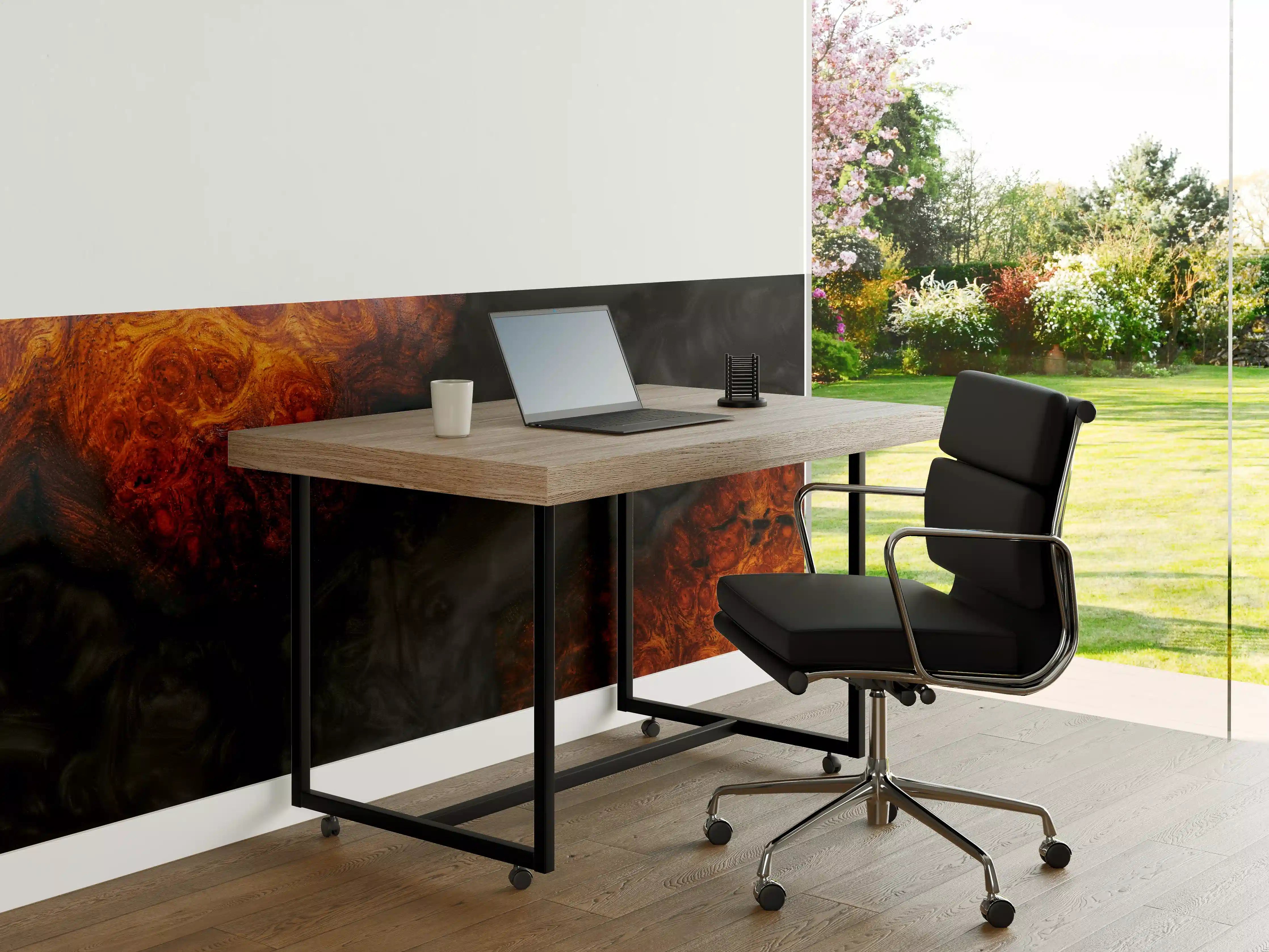 Büro Wandgestaltung - Epoxidharz Maserholz Struktur