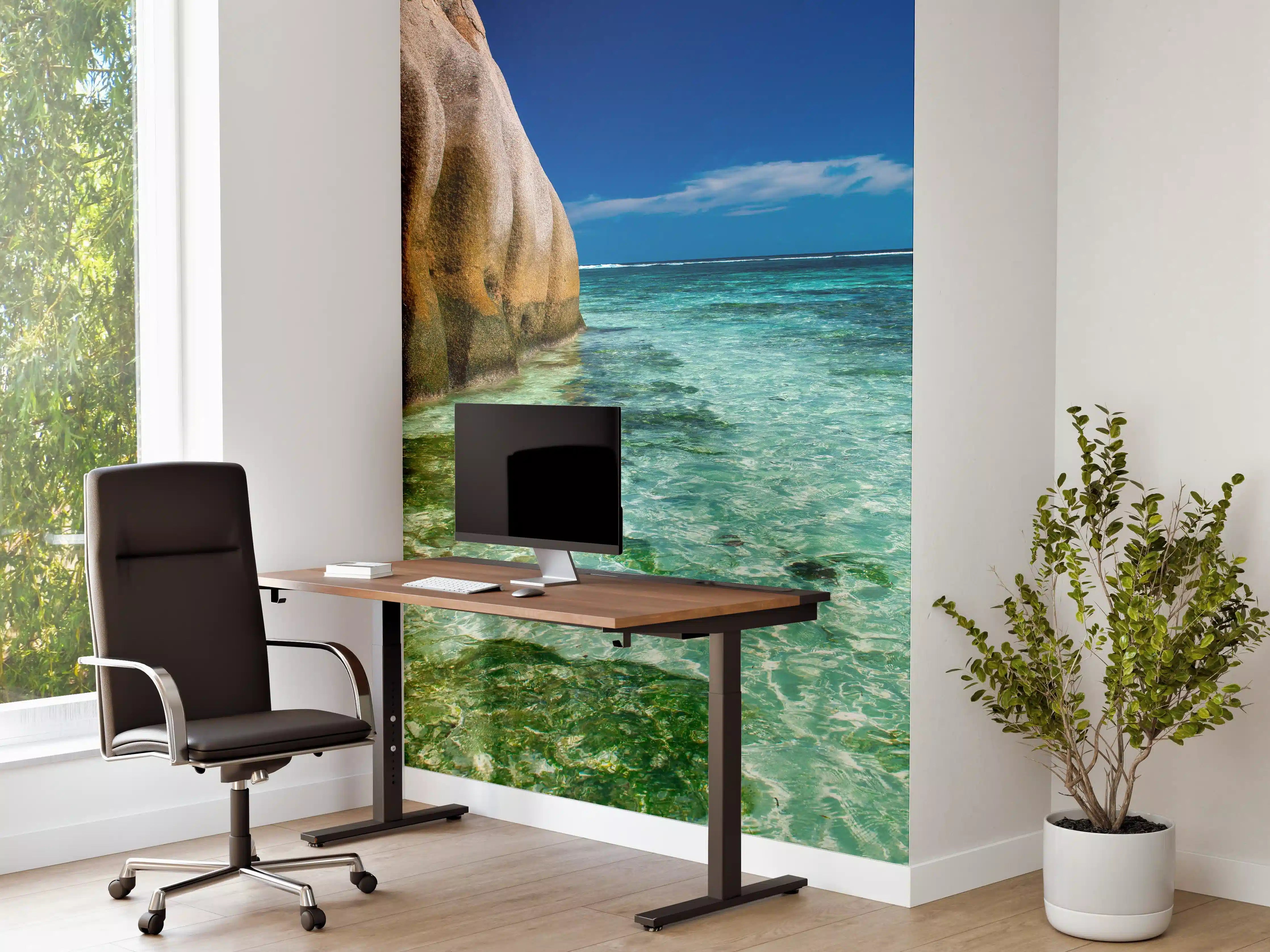 Büro Wandgestaltung - Erstaunliche Felsen am Strand Source d'Argent