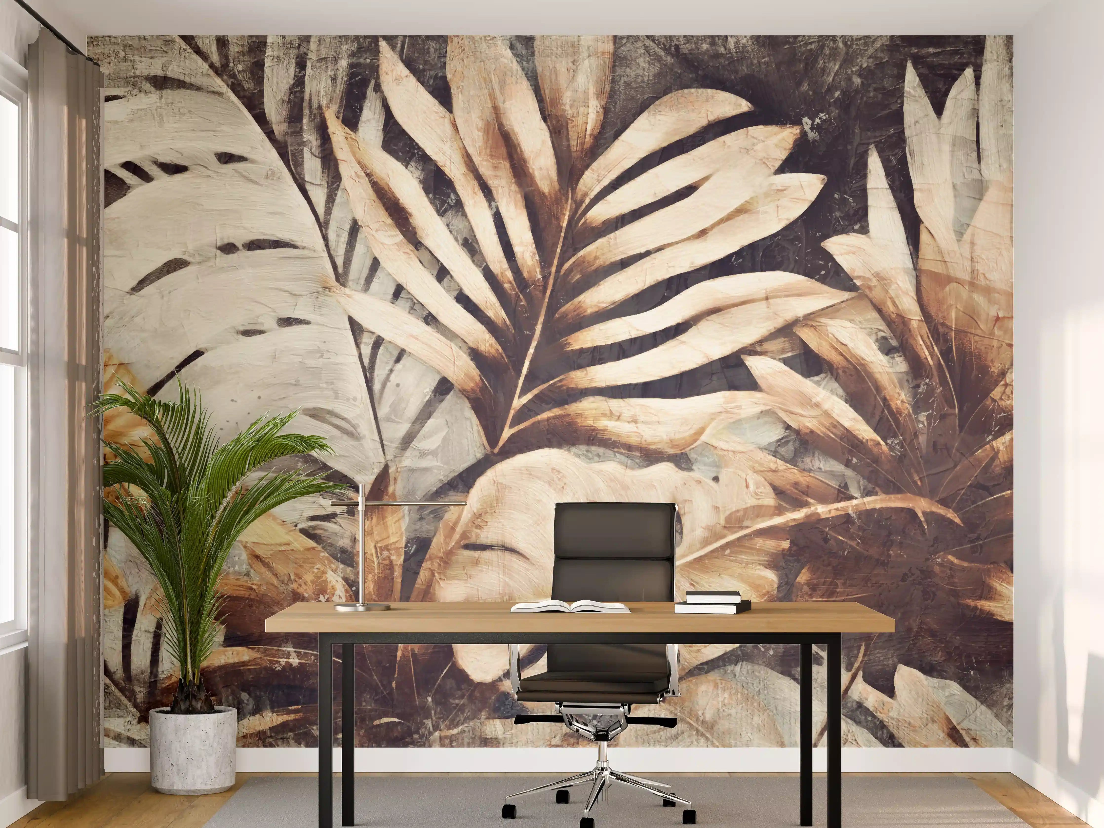 Büro Wandgestaltung - Exotische Dschungel-Pflanzen Textur