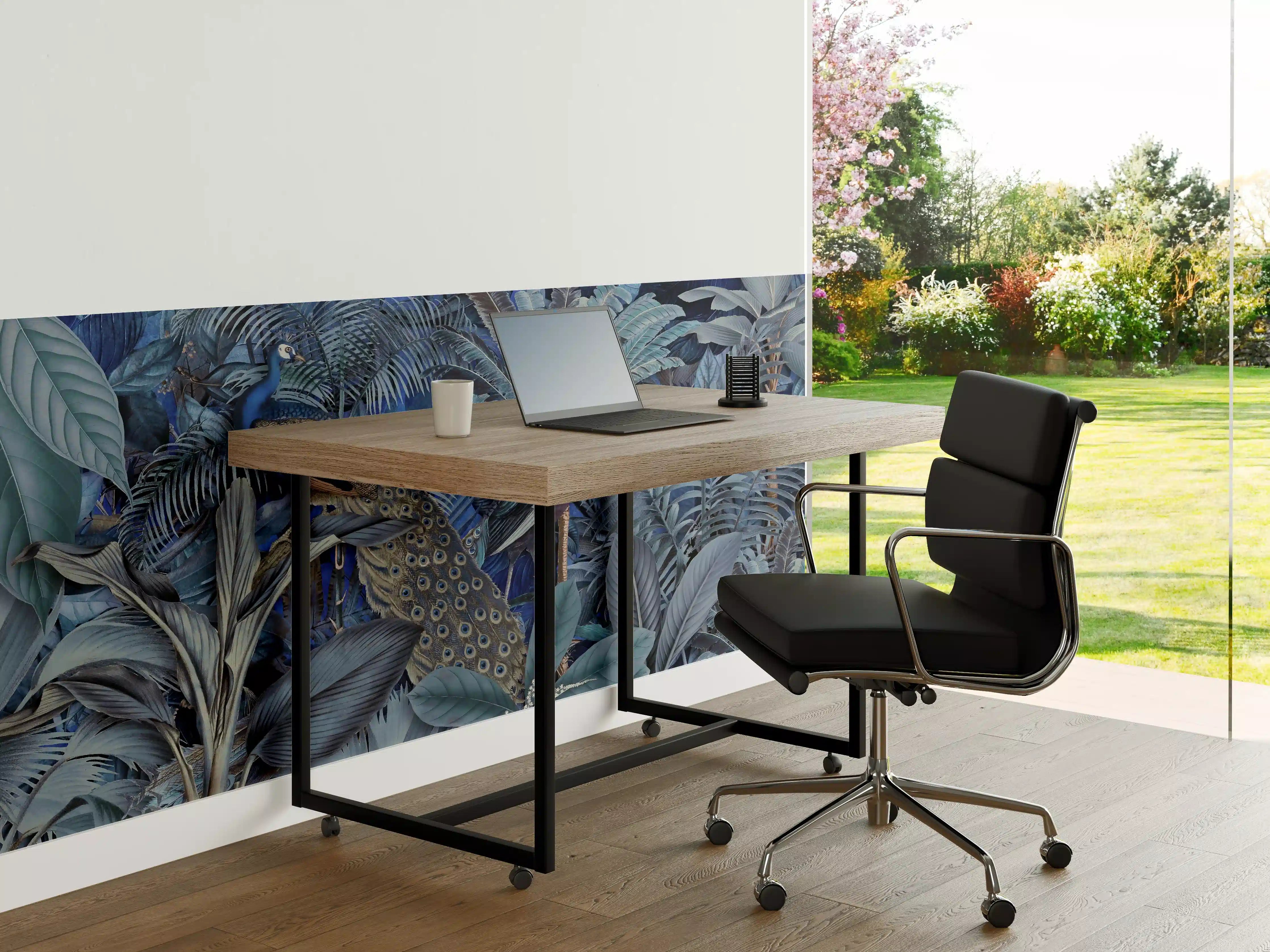 Büro Wandgestaltung - Exotischer Garten - Blaue Pfauen