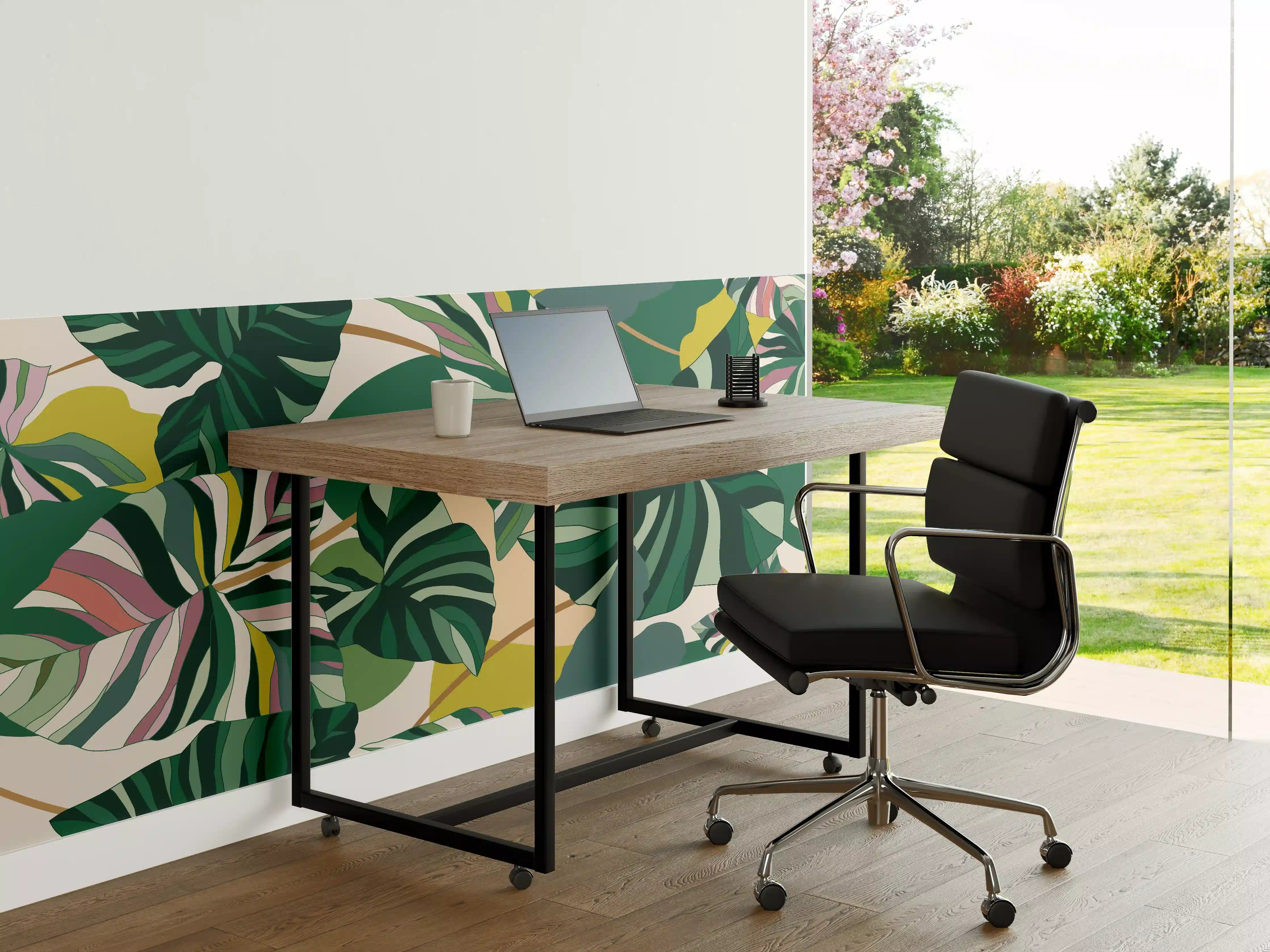 Büro Wandgestaltung - Exotisches Monstera Blattdesign