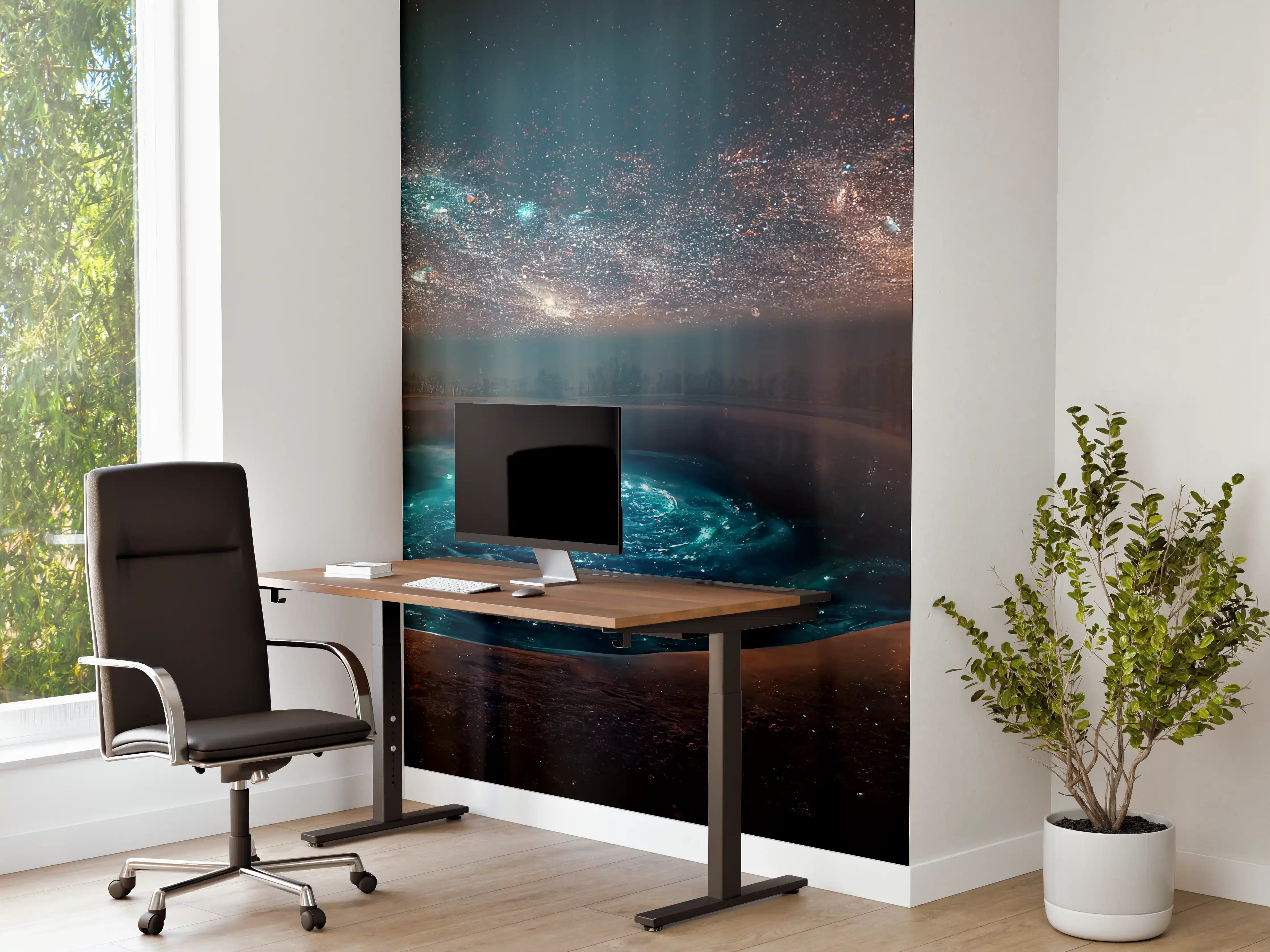 Büro Wandgestaltung - Fantasielandschaft - Nächtlicher Blick