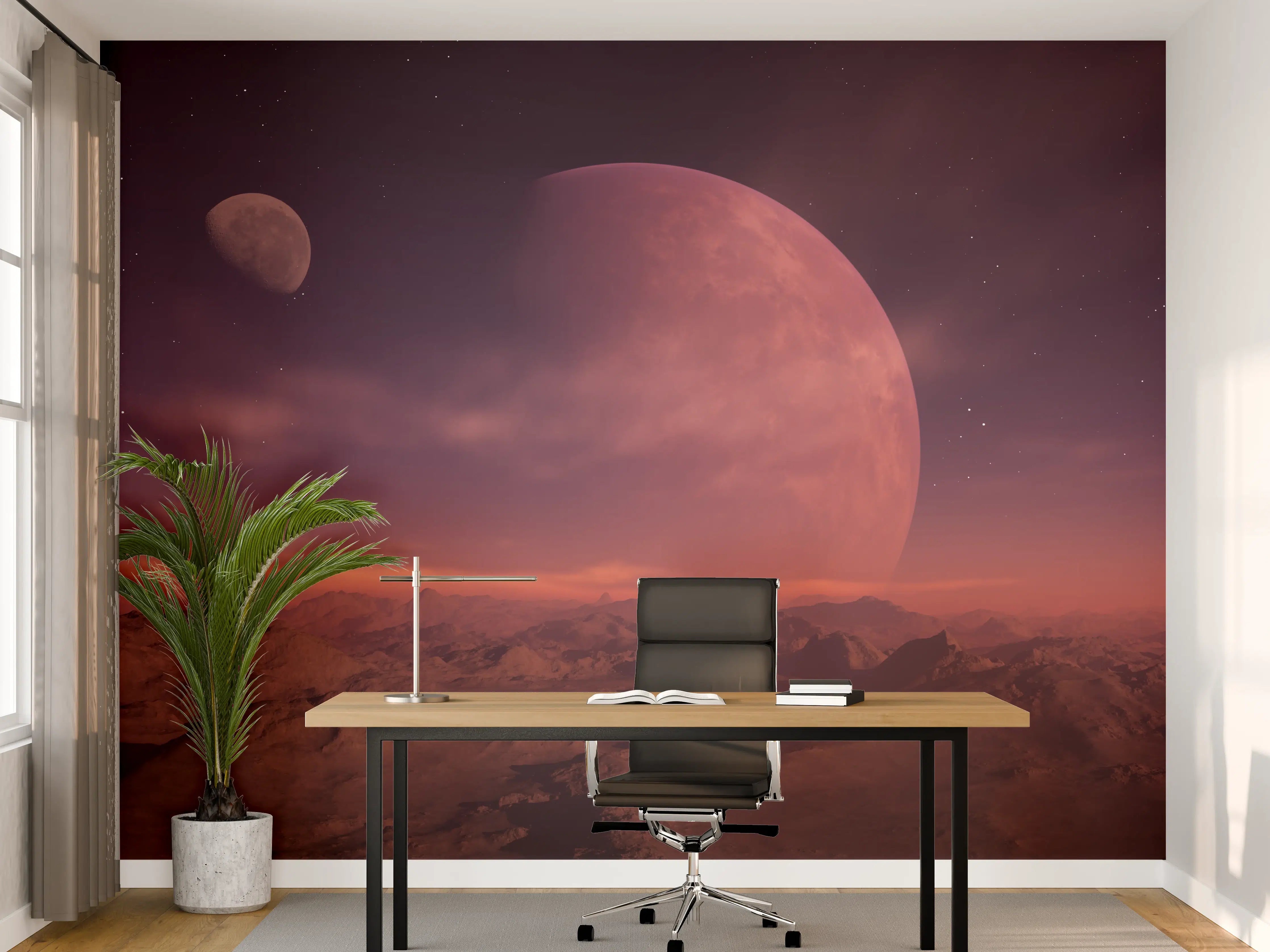 Büro Wandgestaltung - Fantasy Planet Ausblick