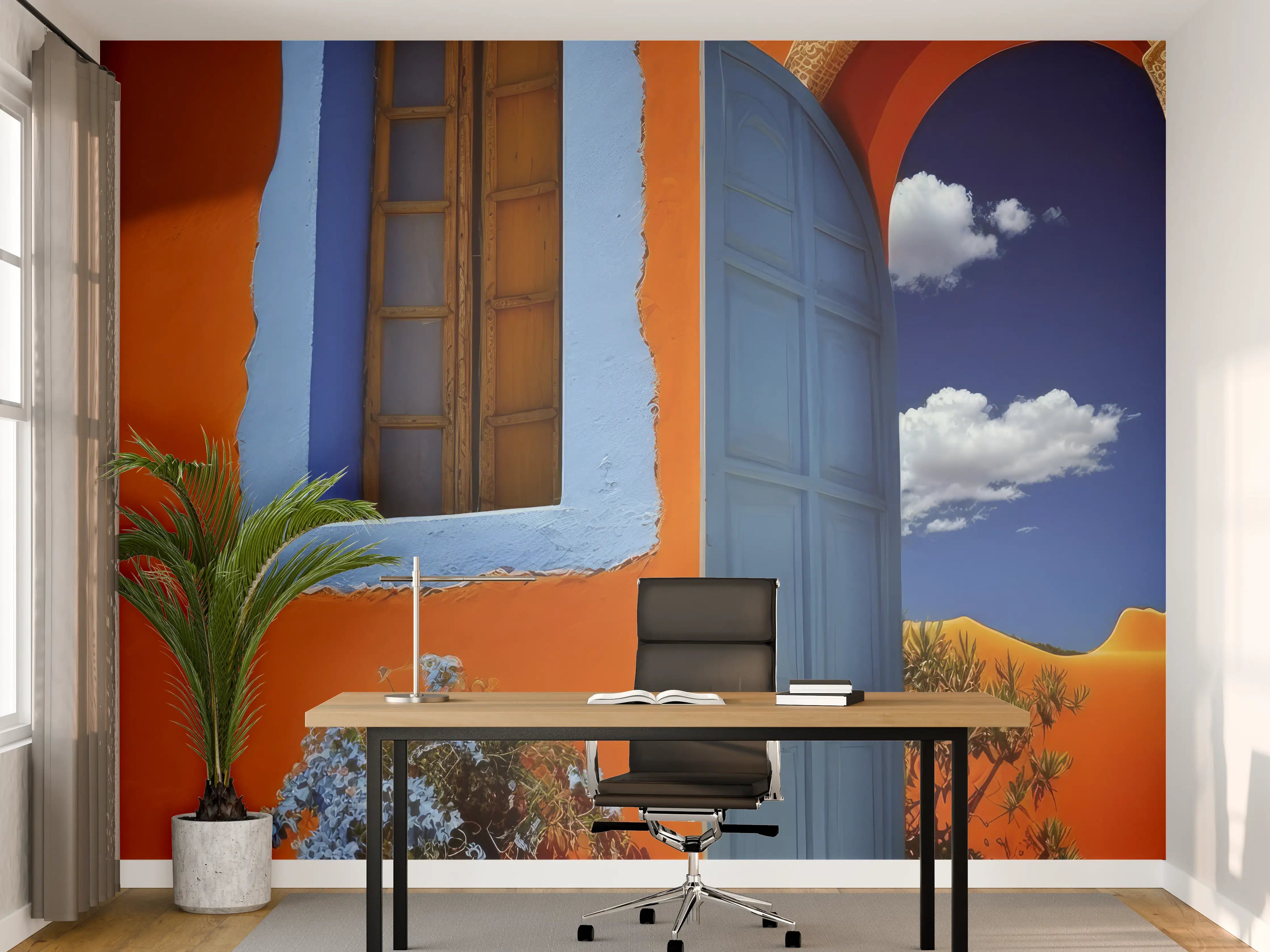 Büro Wandgestaltung - Farbenfrohe Dorfeingangstür