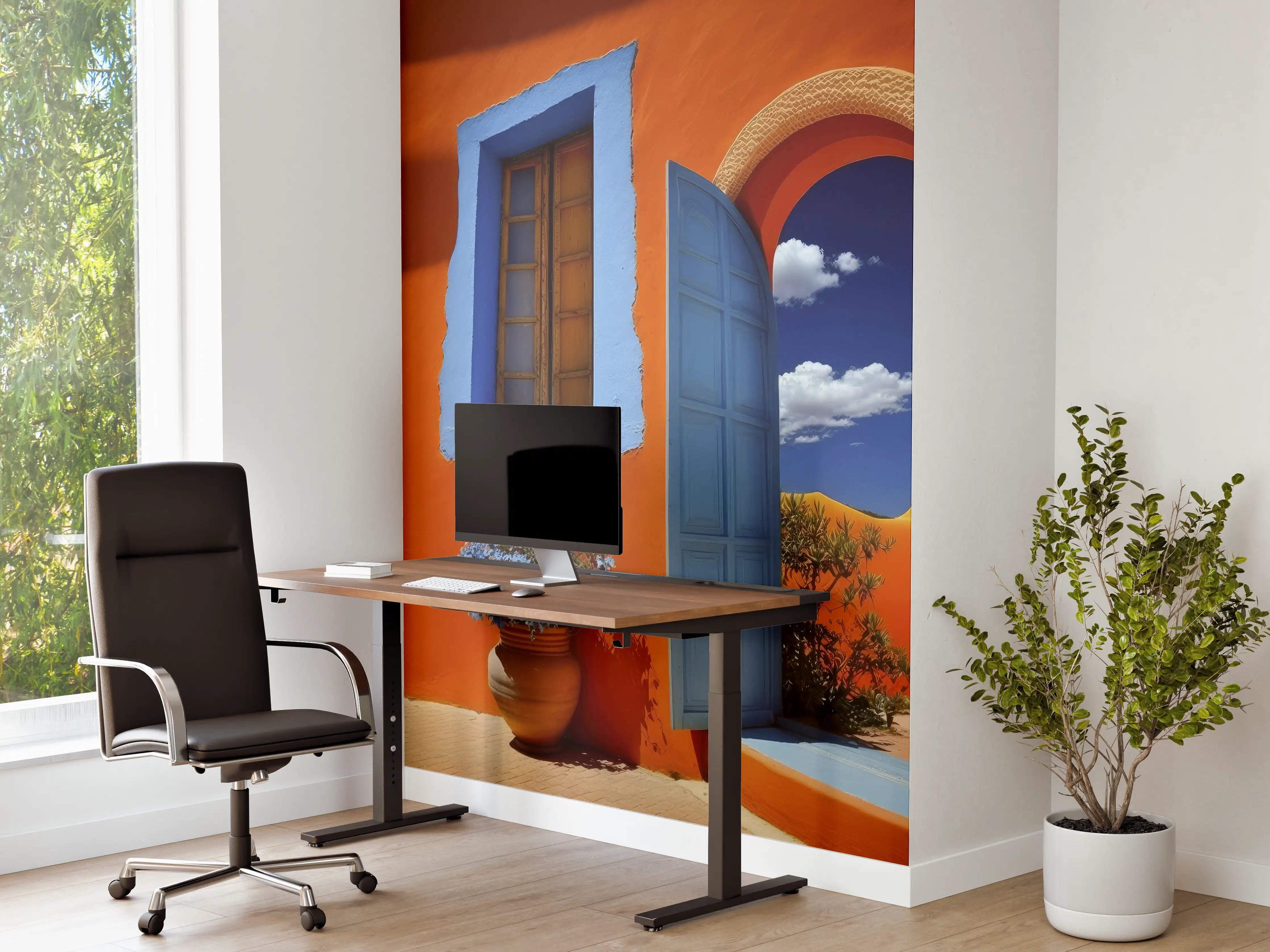 Büro Wandgestaltung - Farbenfrohe Dorfeingangstür