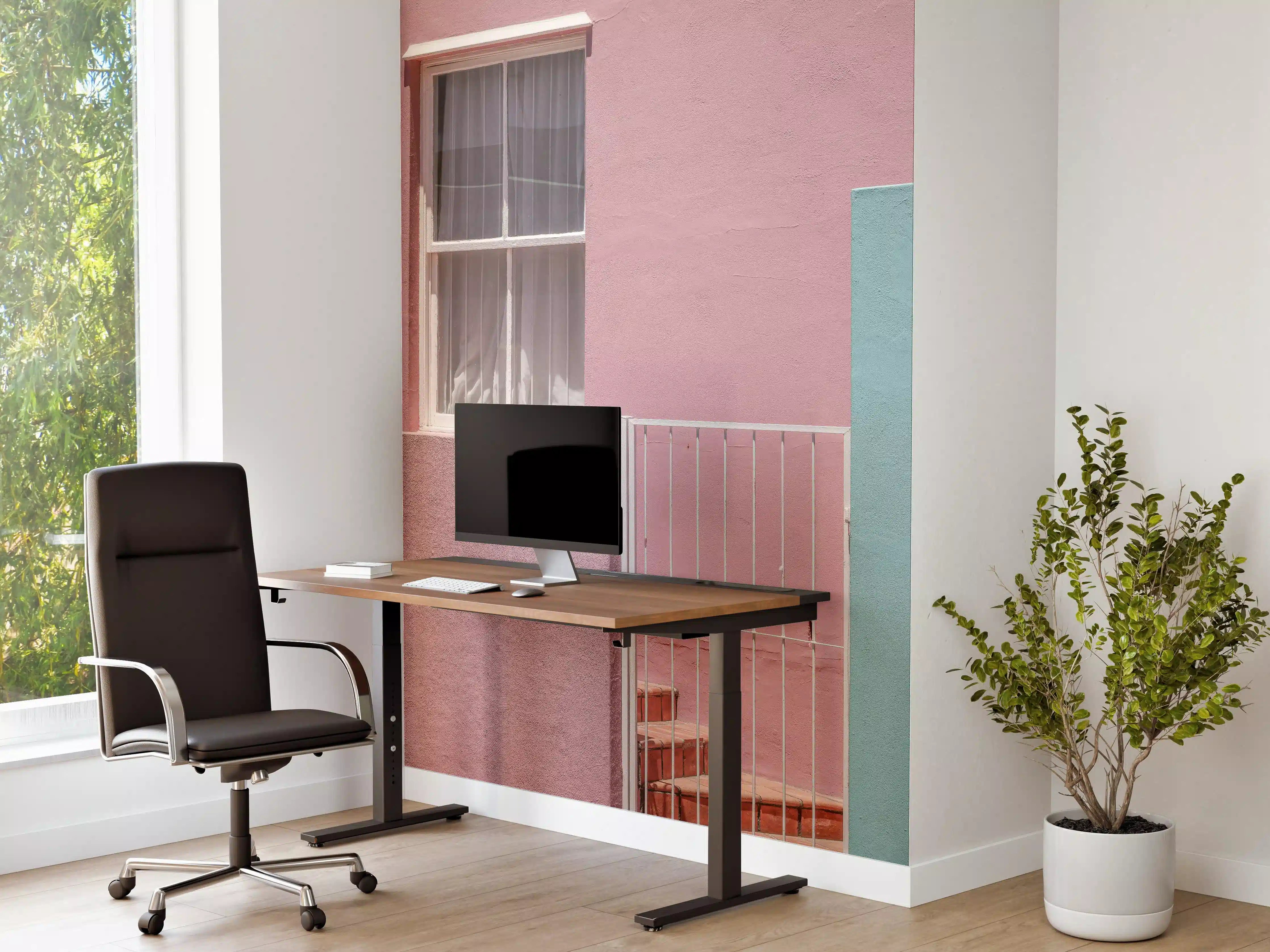 Büro Wandgestaltung - Farbenfrohe Fassade mit Fenster