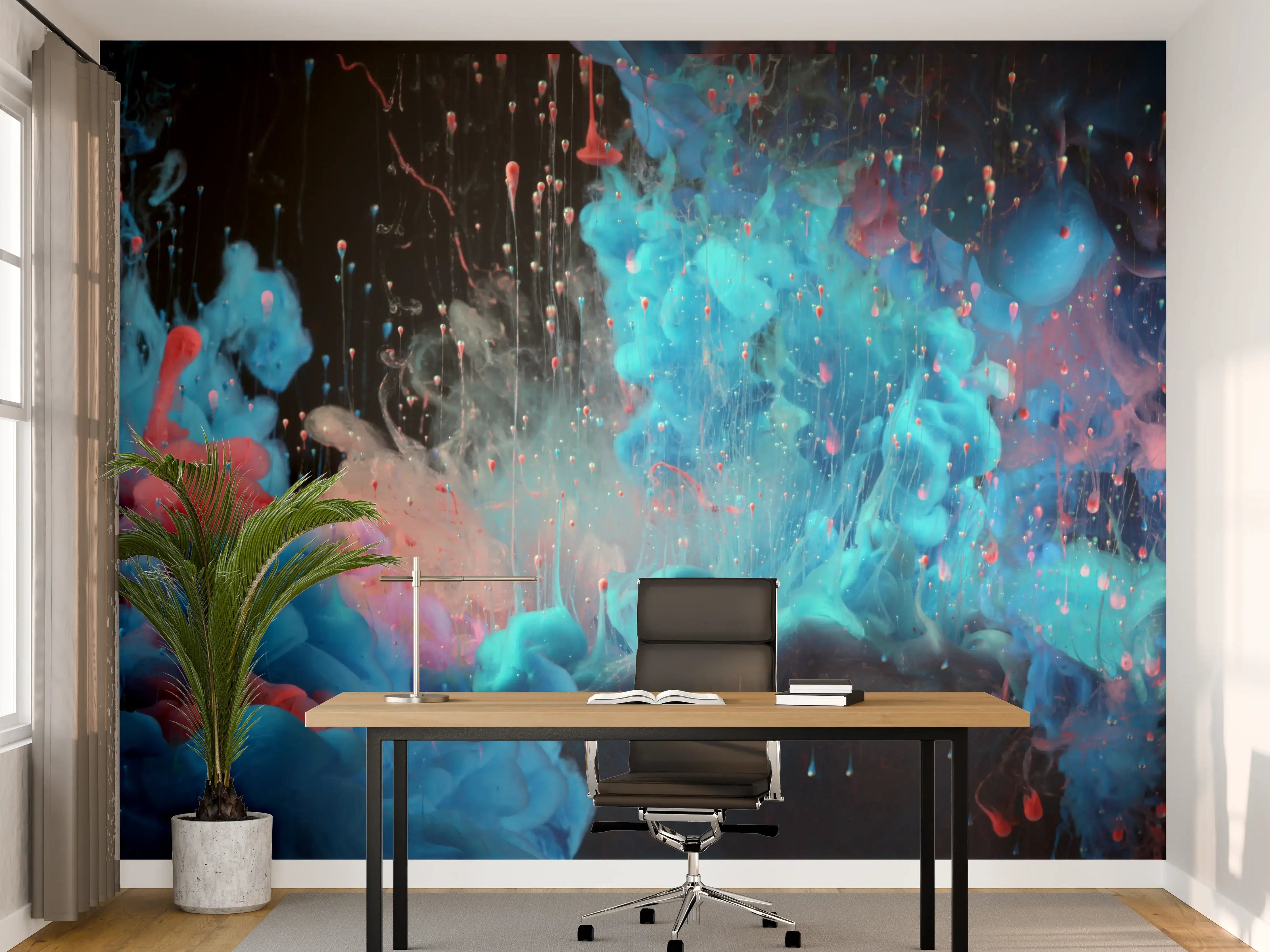 Büro Wandgestaltung - Farbenfroher Farbschauer