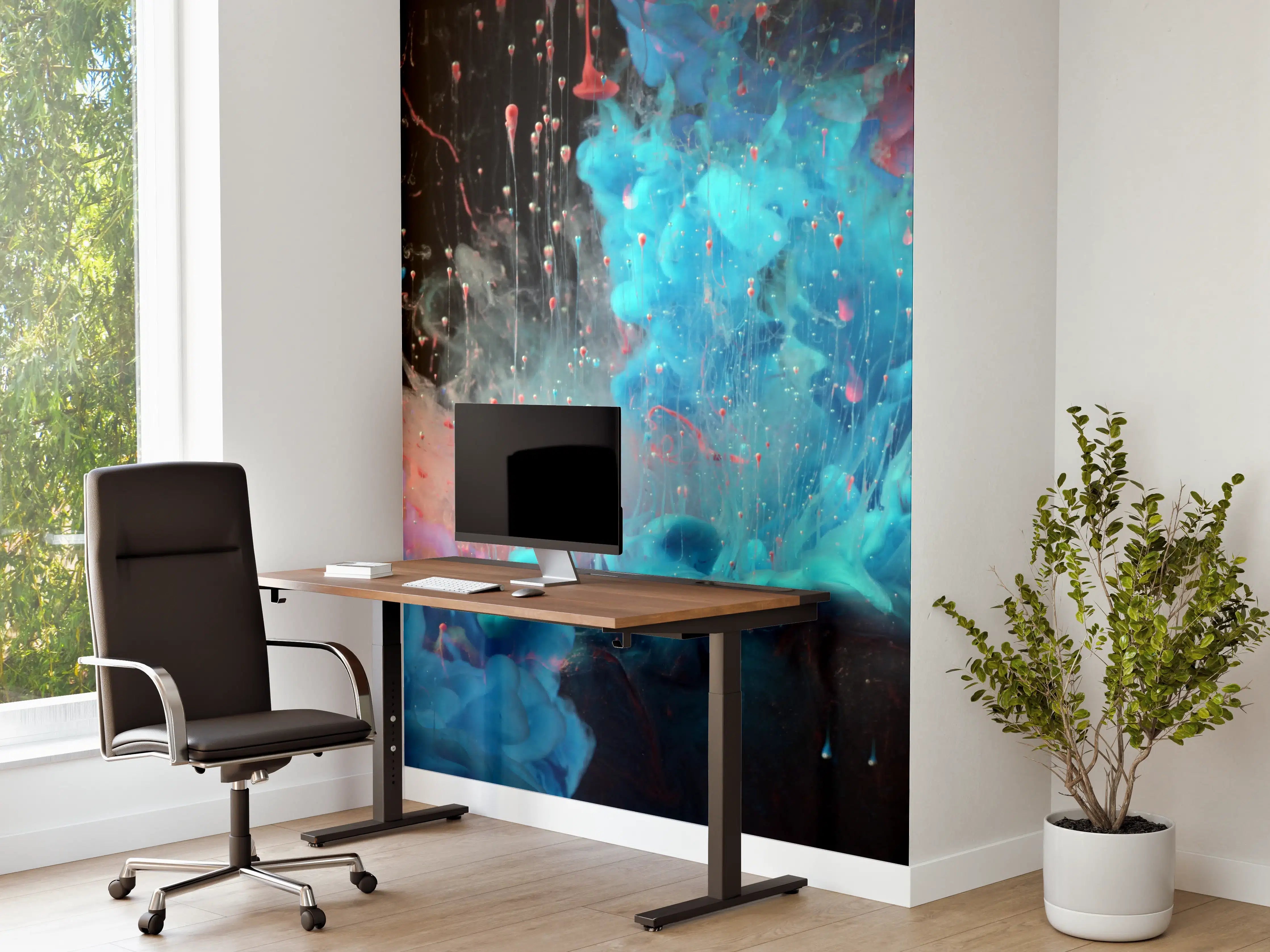 Büro Wandgestaltung - Farbenfroher Farbschauer