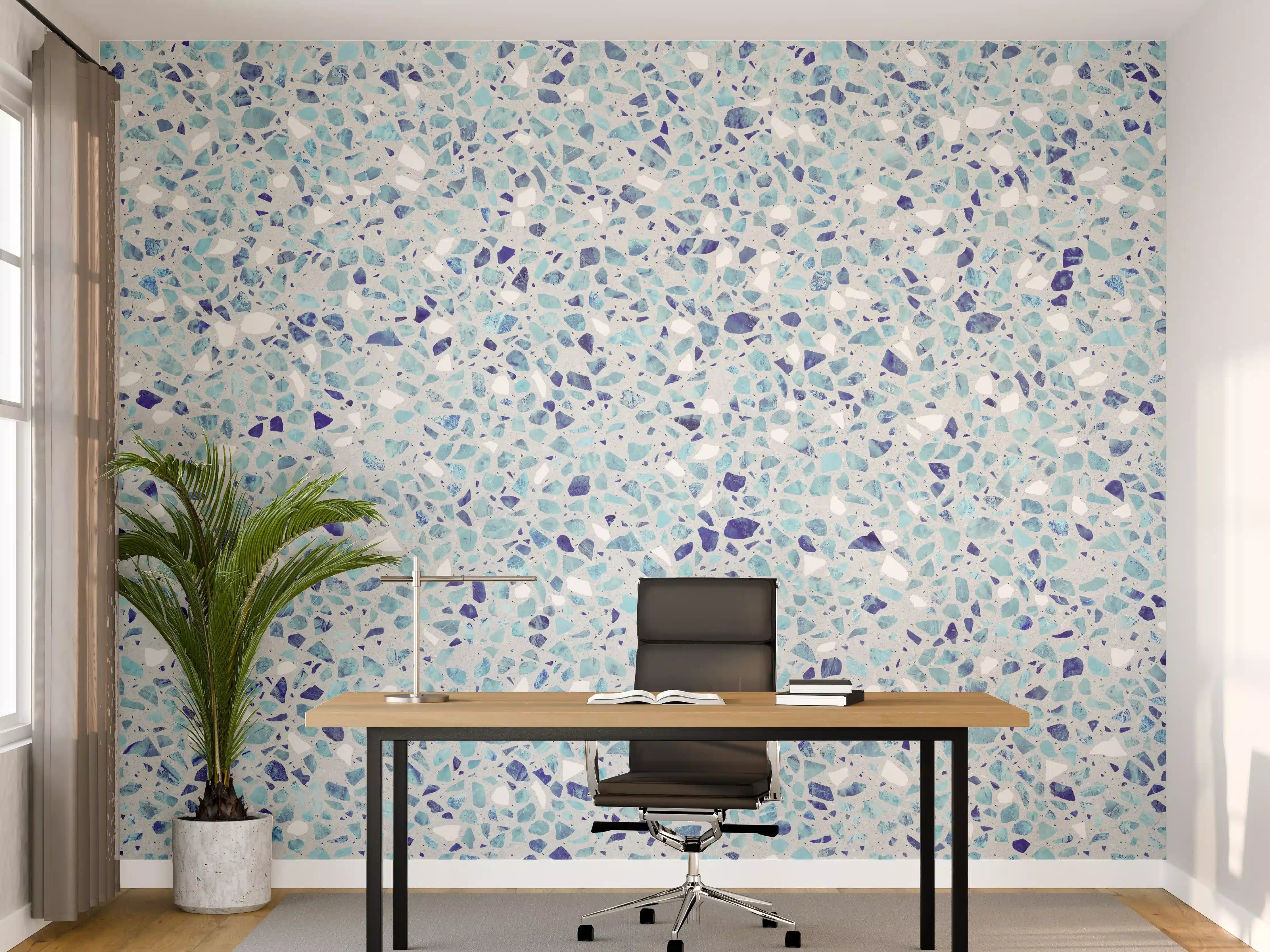 Büro Wandgestaltung - Farbige Terrazzo Stein Textur